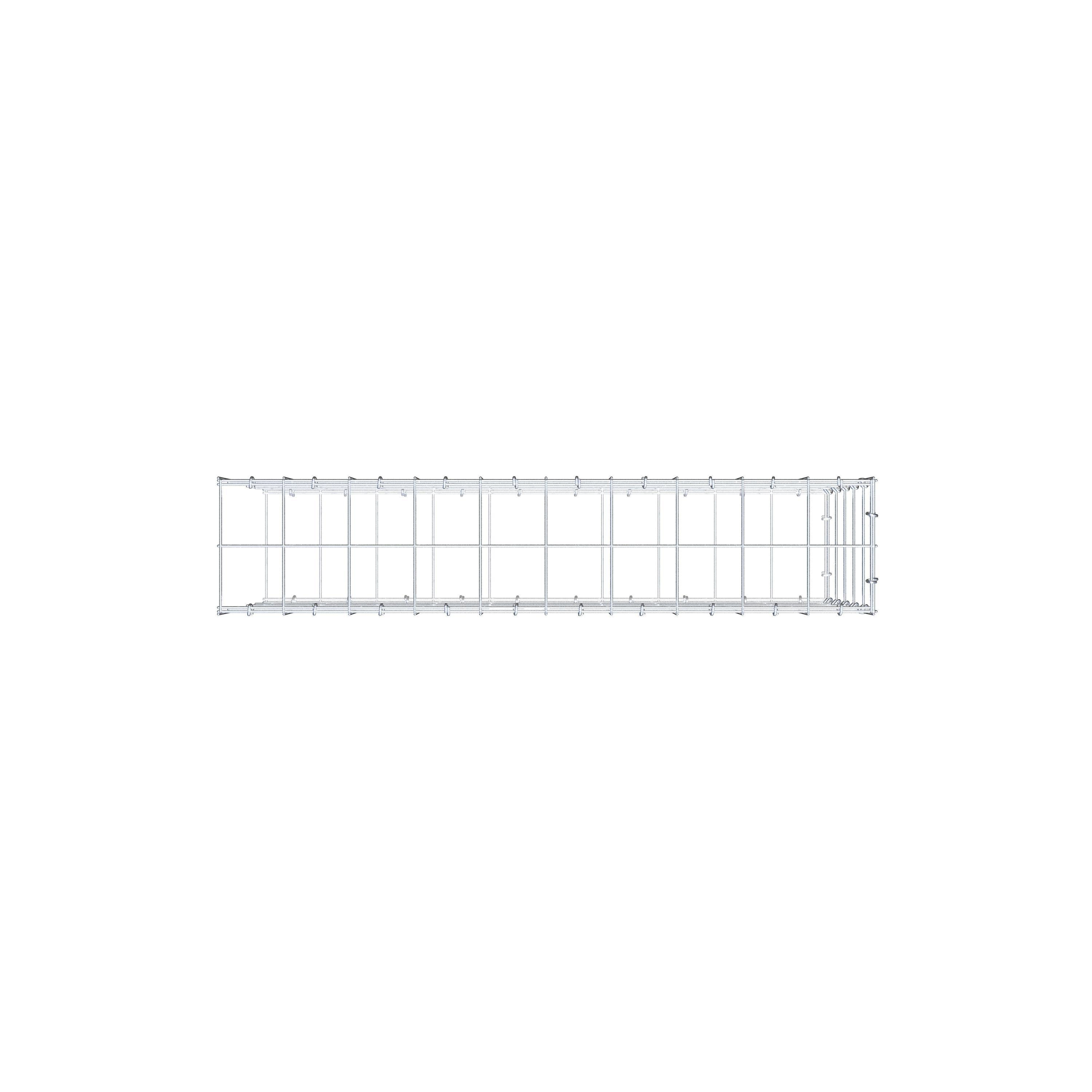 Gabião Tipo 2 100 cm x 50 cm x 20 cm (C x A x P), malhagem 10 cm x 10 cm, anel C