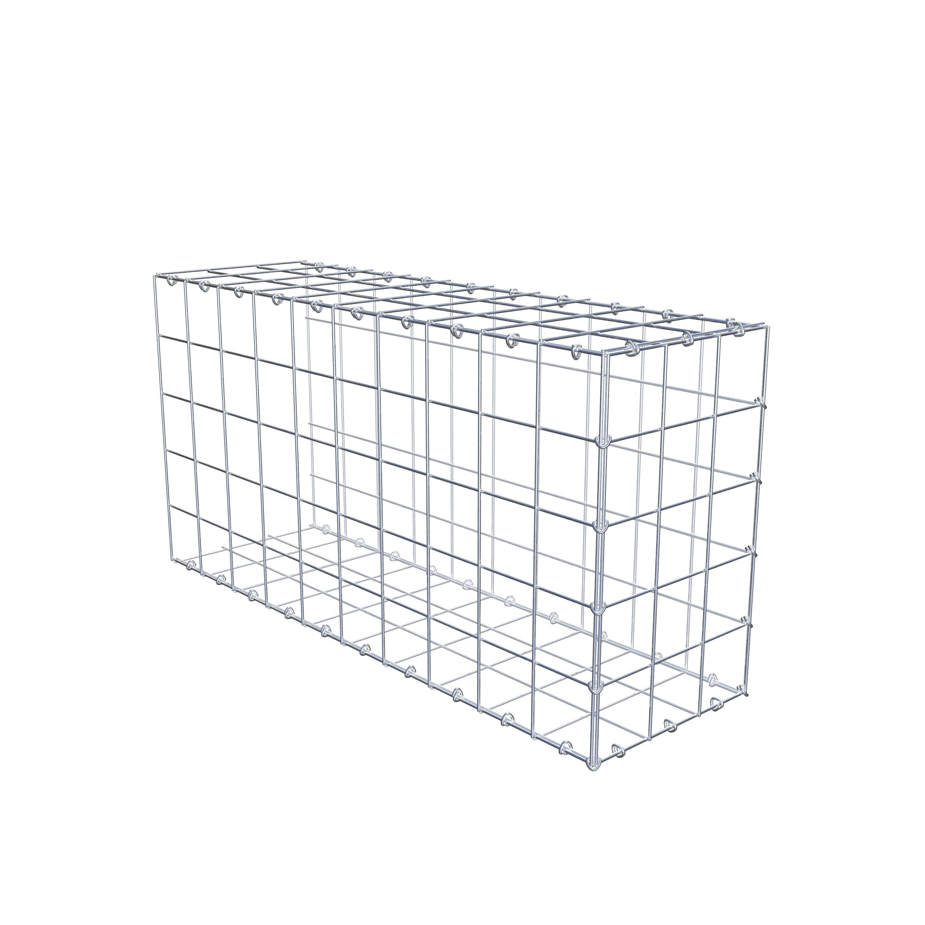 Monteret gabion type 2 100 cm x 50 cm x 30 cm (L x H x D), maskestørrelse 10 cm x 10 cm, C-ring