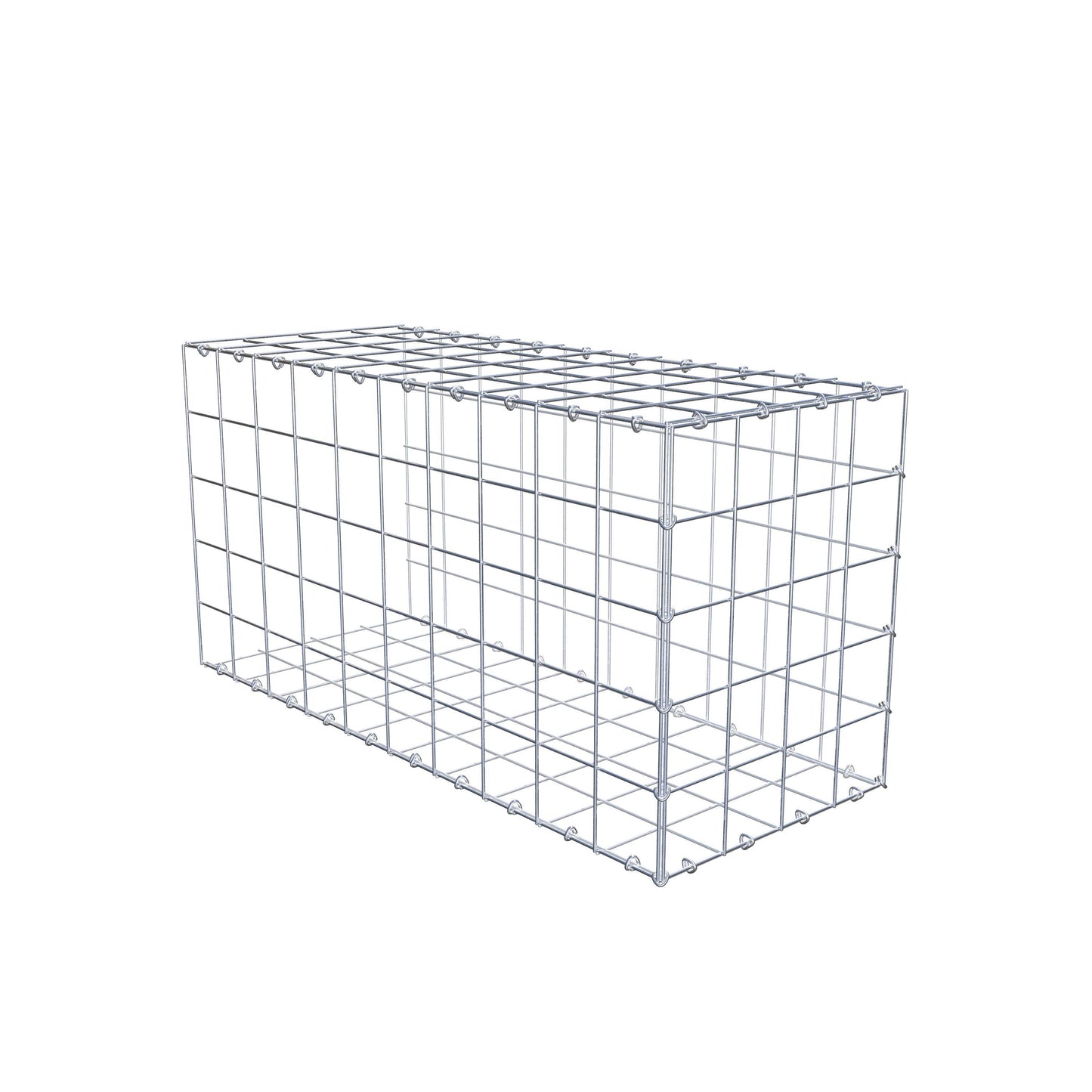 Typ 2 påbyggnadsgabion 100 cm x 50 cm x 40 cm (L x H x D), maskstorlek 10 cm x 10 cm, C-ring