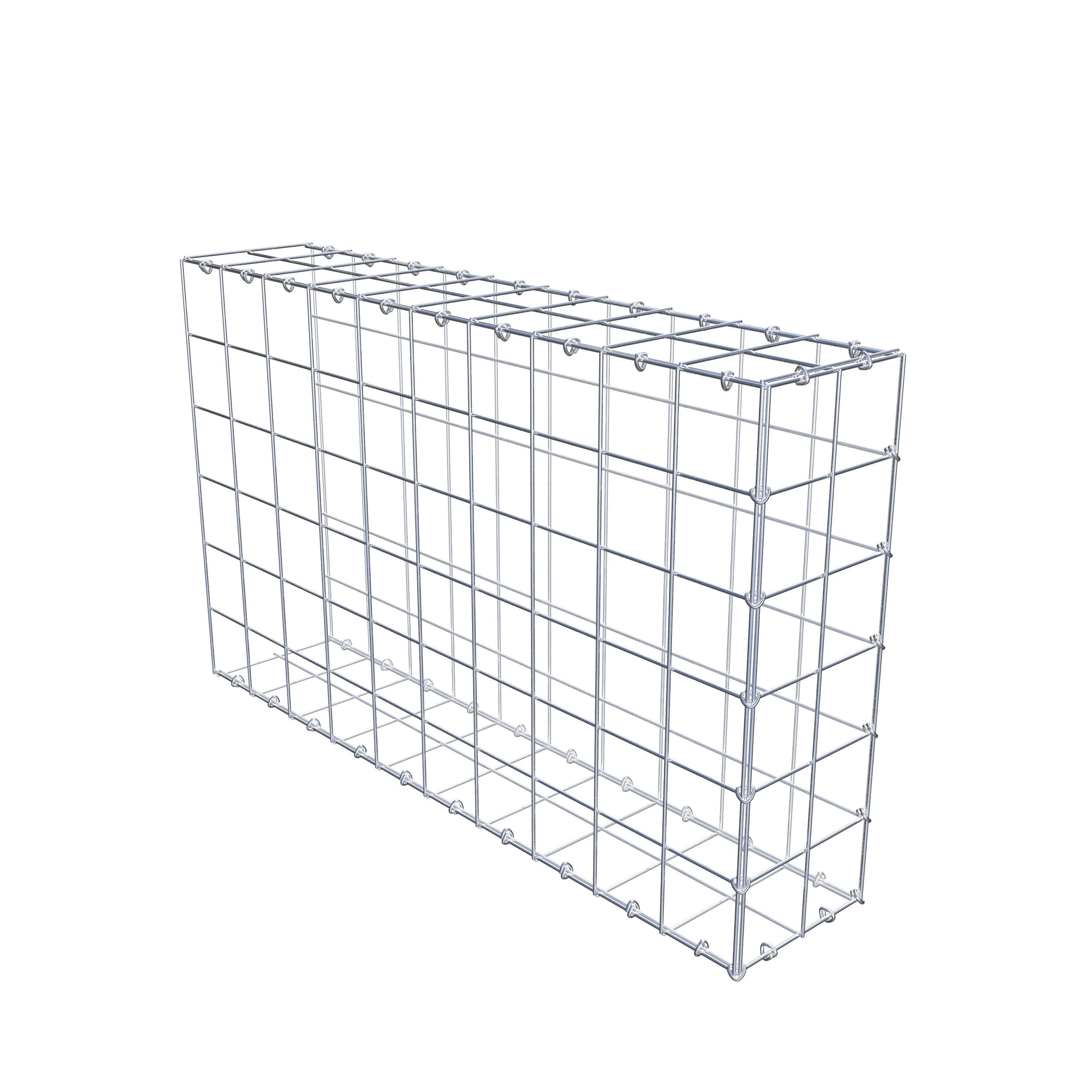 Monteret gabion type 2 100 cm x 60 cm x 20 cm (L x H x D), maskestørrelse 10 cm x 10 cm, C-ring