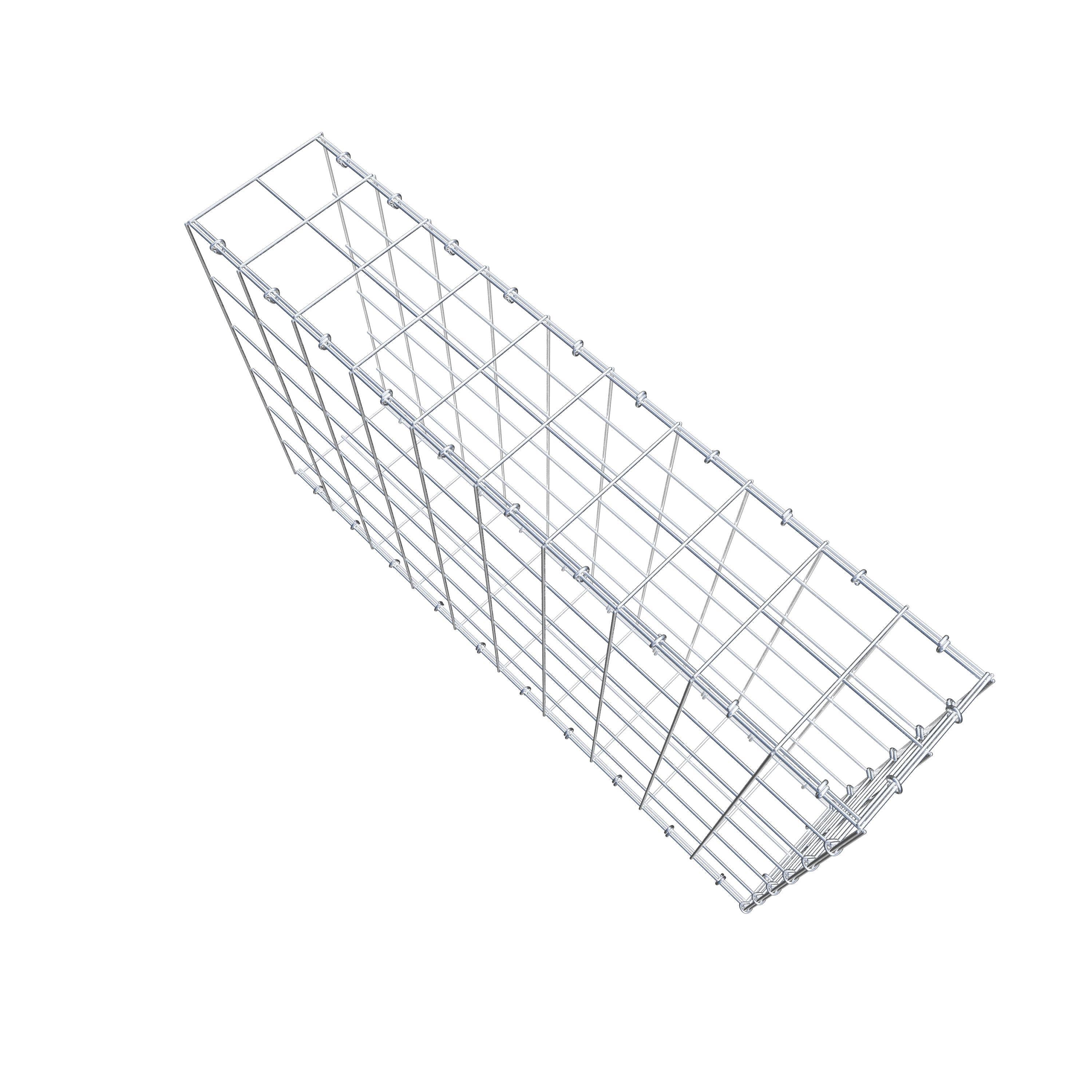 Monteret gabion type 2 100 cm x 60 cm x 20 cm (L x H x D), maskestørrelse 10 cm x 10 cm, C-ring