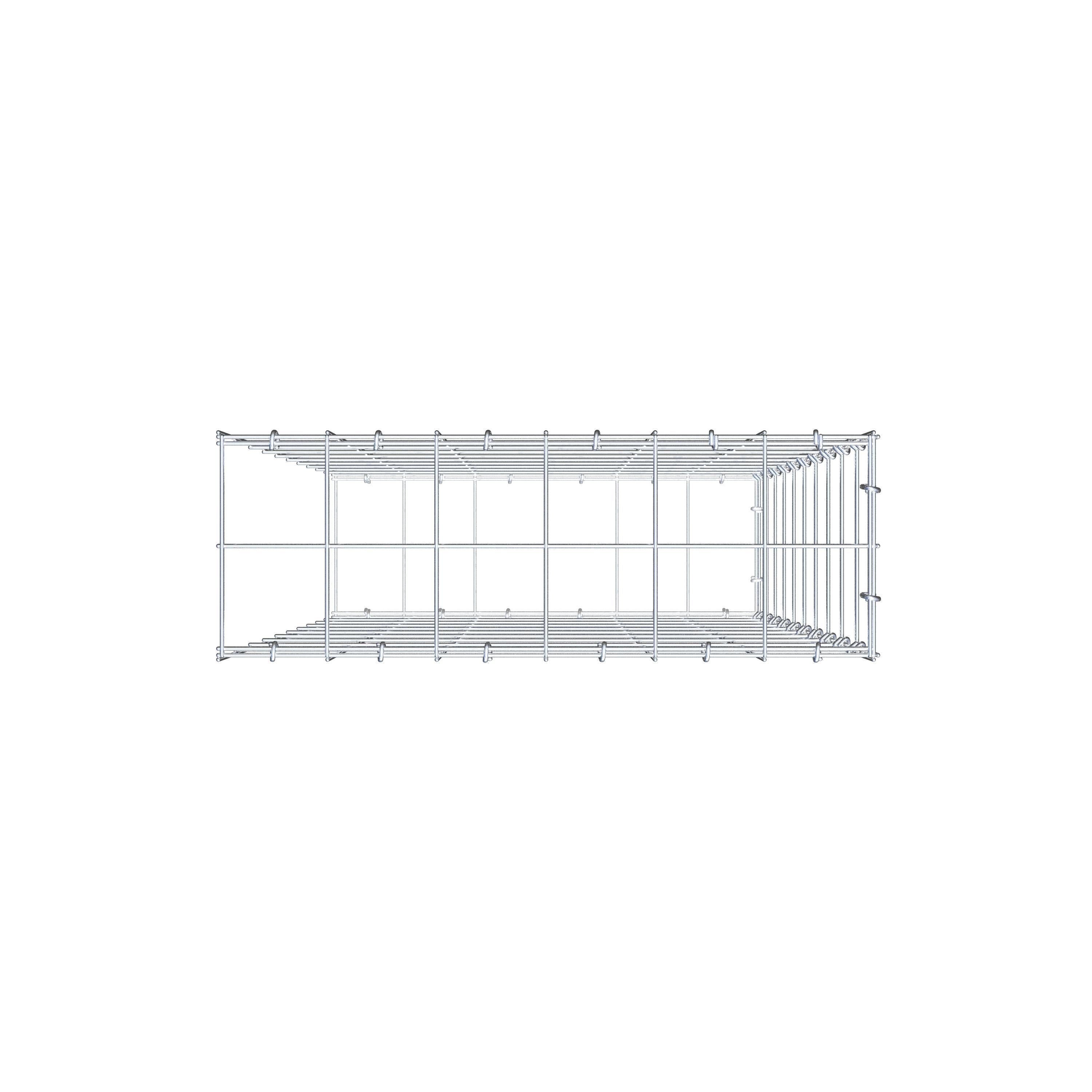 Monteret gabion type 2 100 cm x 60 cm x 20 cm (L x H x D), maskestørrelse 10 cm x 10 cm, C-ring