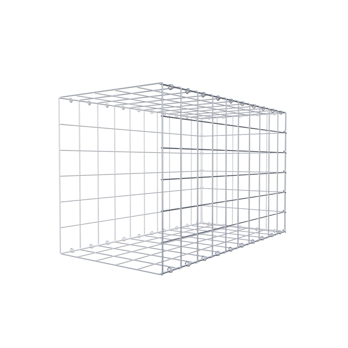 Typ 2 påbyggnadsgabion 100 cm x 60 cm x 50 cm (L x H x D), maskstorlek 10 cm x 10 cm, C-ring