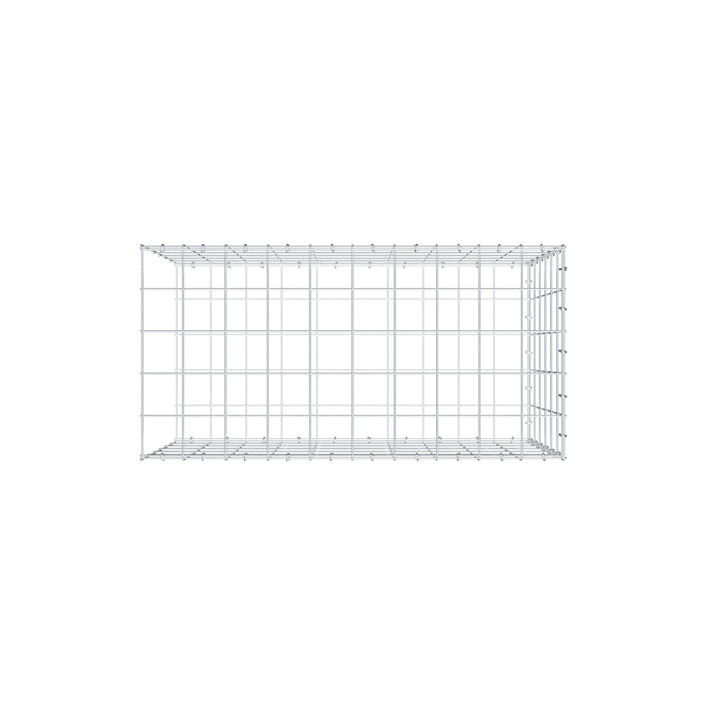 Anbaugabione Typ 2 100 cm x 60 cm x 50 cm (L x H x T), Maschenweite 10 cm x 10 cm, C-Ring