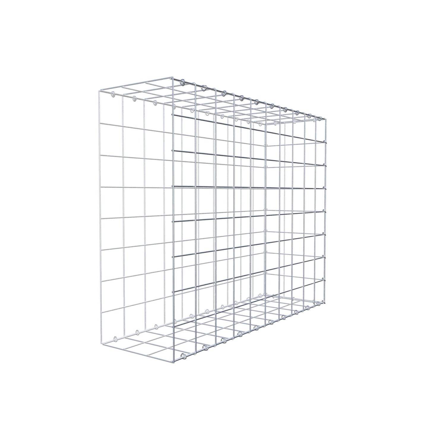 Typ 2 påbyggnadsgabion 100 cm x 80 cm x 30 cm (L x H x D), maskstorlek 10 cm x 10 cm, C-ring