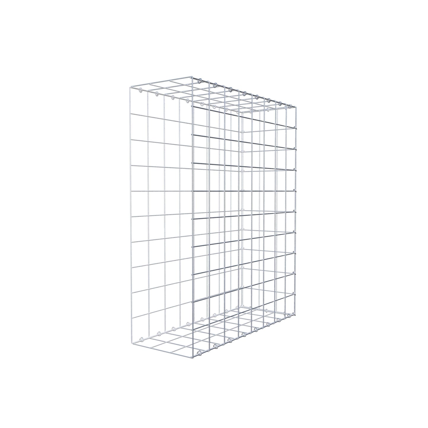 Typ 2 påbyggnadsgabion 100 cm x 80 cm x 30 cm (L x H x D), maskstorlek 10 cm x 10 cm, C-ring
