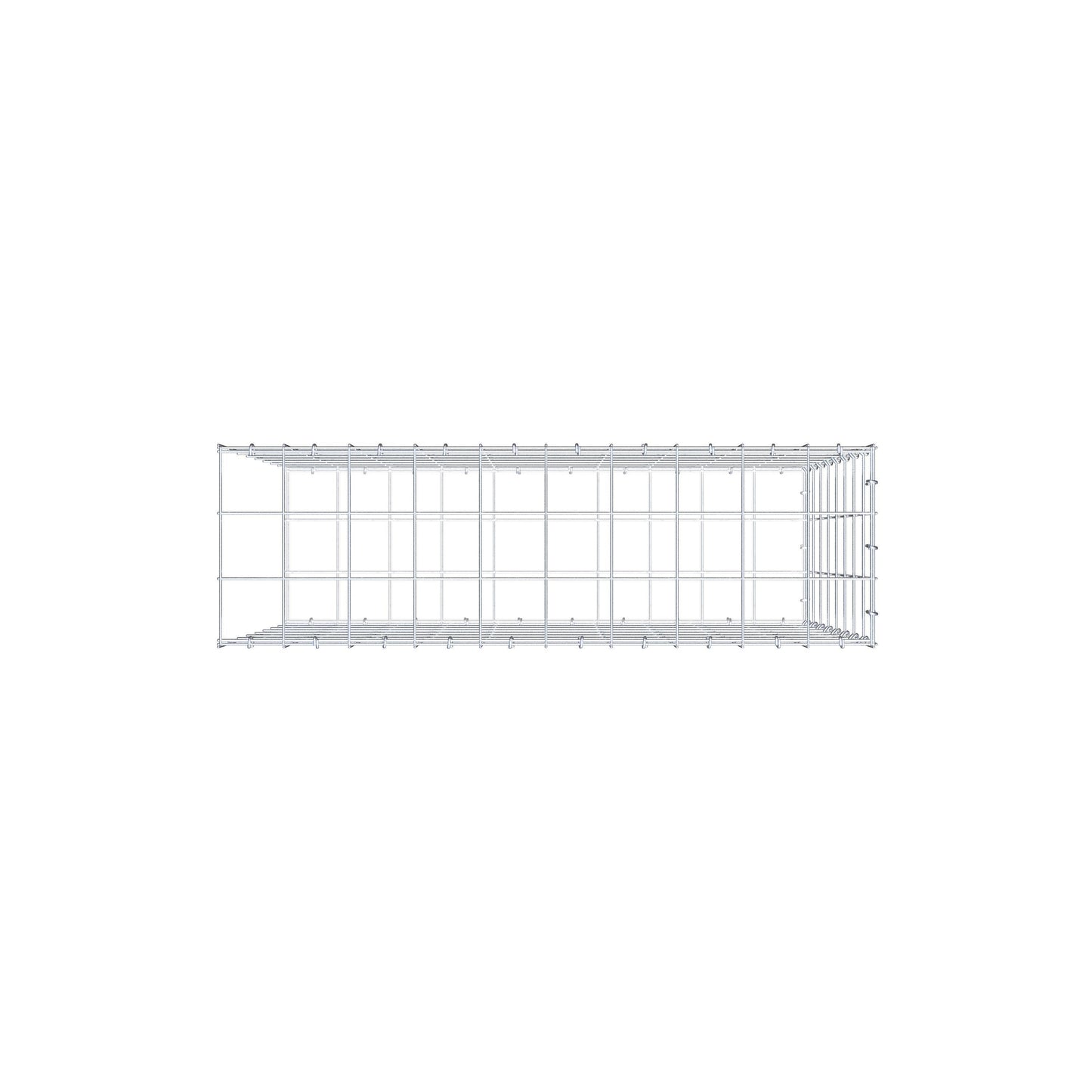 Typ 2 påbyggnadsgabion 100 cm x 80 cm x 30 cm (L x H x D), maskstorlek 10 cm x 10 cm, C-ring