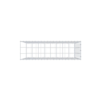 Typ 2 påbyggnadsgabion 100 cm x 80 cm x 30 cm (L x H x D), maskstorlek 10 cm x 10 cm, C-ring