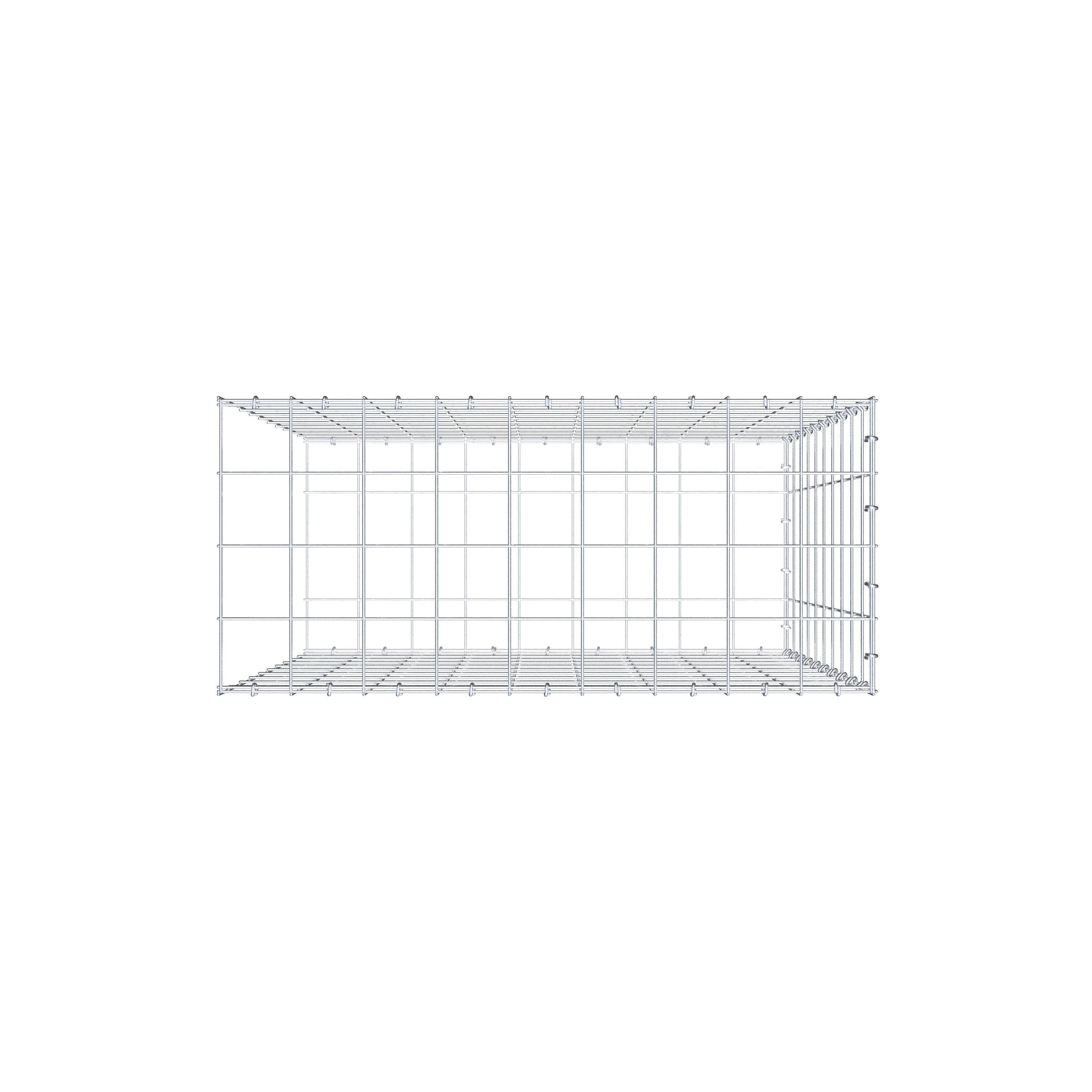 Gabião Tipo 2 100 cm x 90 cm x 40 cm (C x A x P), malhagem 10 cm x 10 cm, anel C