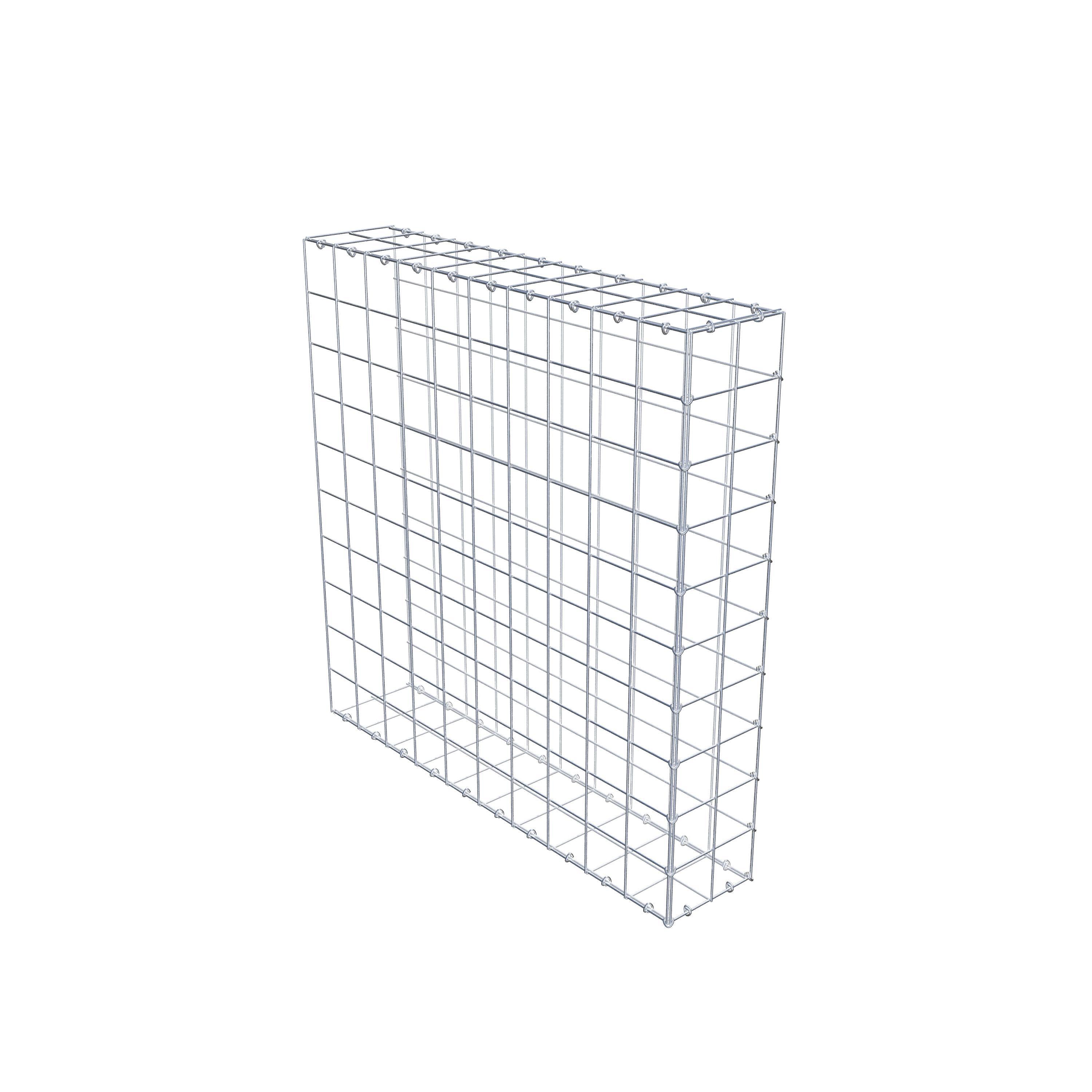 Monteret gabion type 2 100 cm x 100 cm x 20 cm (L x H x D), maskestørrelse 10 cm x 10 cm, C-ring