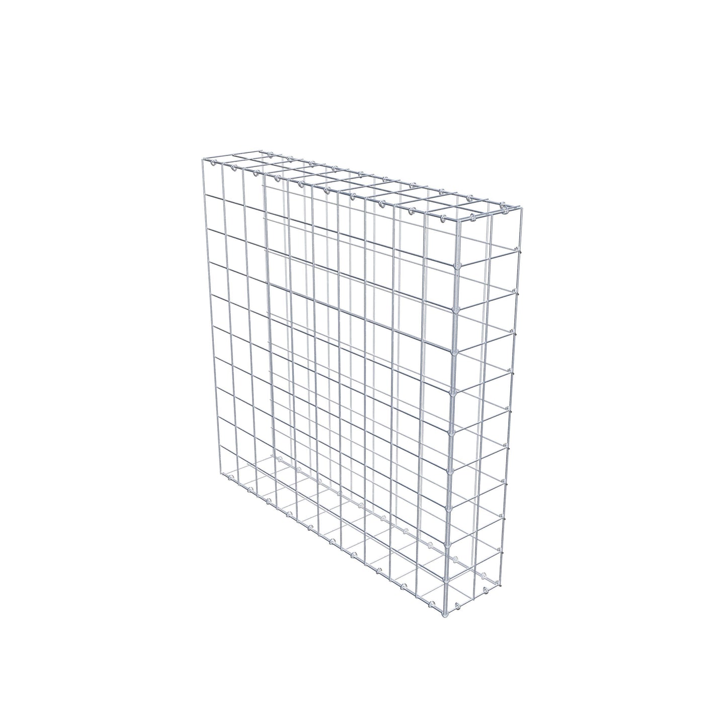 Mounted gabion type 2 100 cm x 100 cm x 20 cm (L x H x D), mesh size 10 cm x 10 cm, C-ring