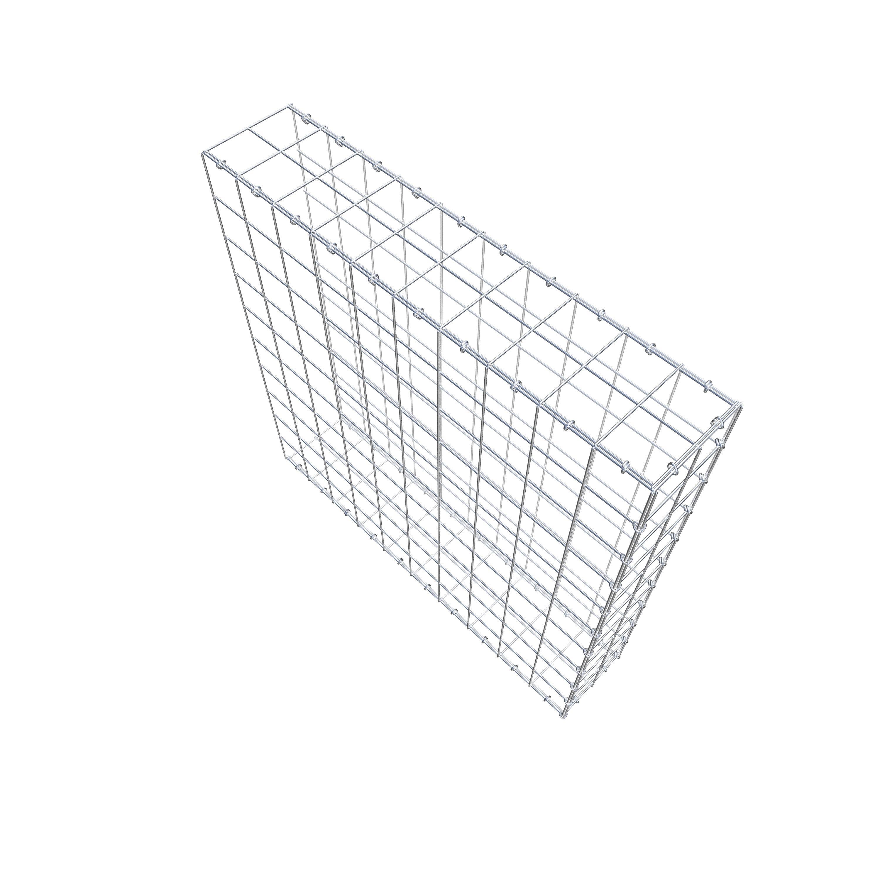 Monteret gabion type 2 100 cm x 100 cm x 20 cm (L x H x D), maskestørrelse 10 cm x 10 cm, C-ring