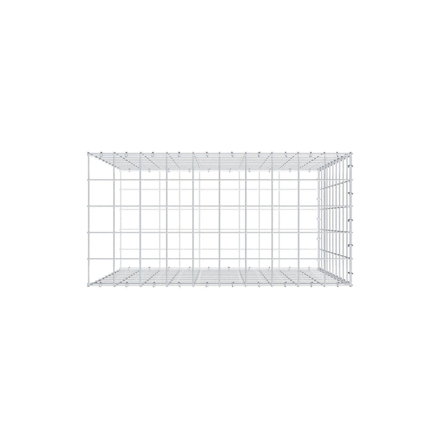 Monteret gabion type 2 100 cm x 100 cm x 50 cm (L x H x D), maskestørrelse 10 cm x 10 cm, C-ring