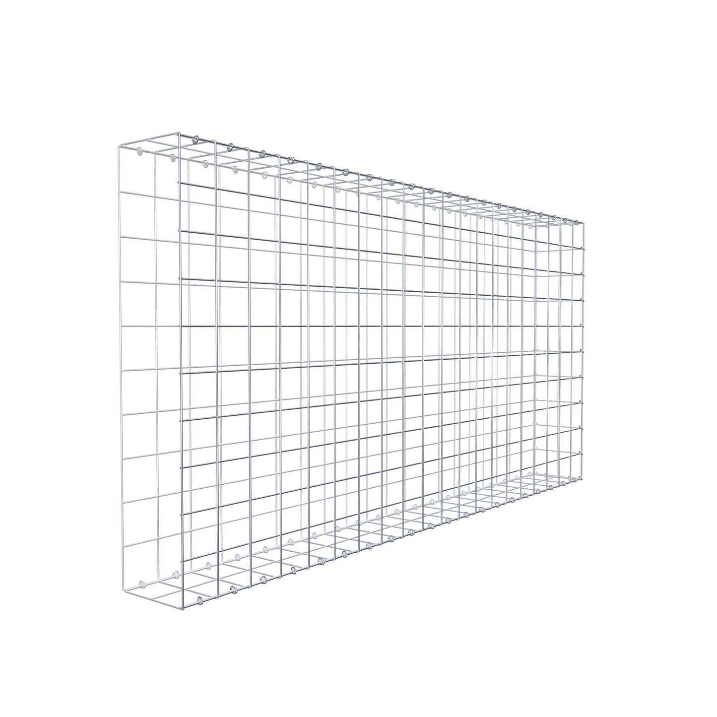 Typ 2 påbyggnadsgabion 200 cm x 100 cm x 20 cm (L x H x D), maskstorlek 10 cm x 10 cm, C-ring