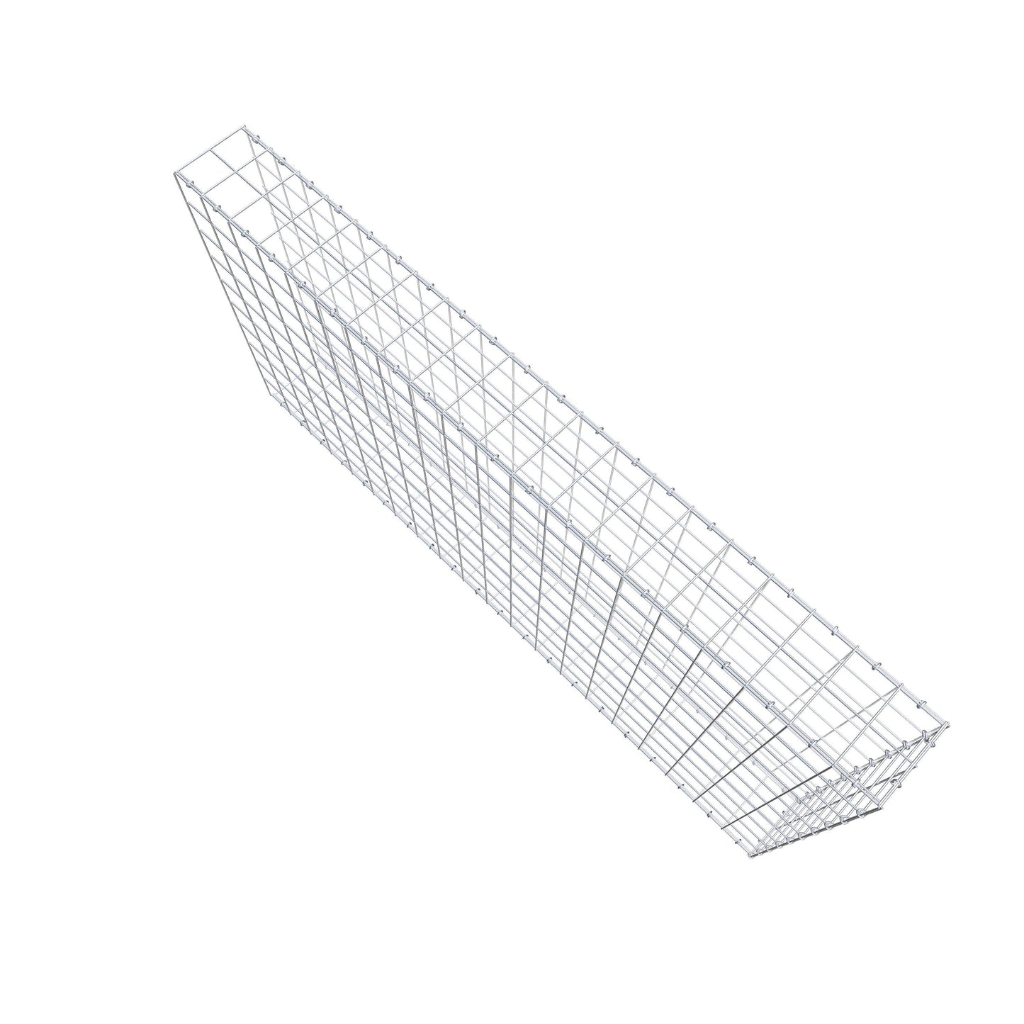 Typ 2 påbyggnadsgabion 200 cm x 100 cm x 20 cm (L x H x D), maskstorlek 10 cm x 10 cm, C-ring