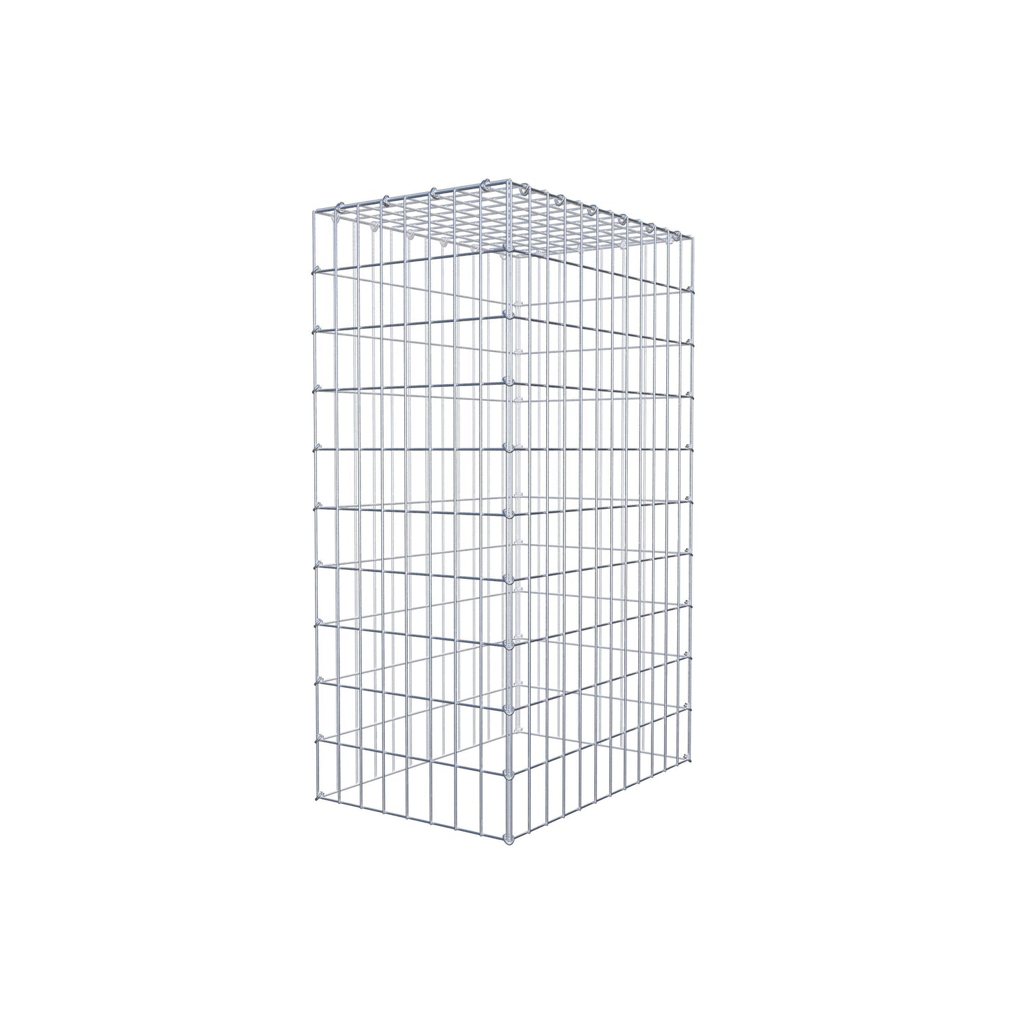 Typ 3 påbyggnadsgabion 100 cm x 60 cm x 40 cm (L x H x D), maskstorlek 5 cm x 10 cm, C-ring