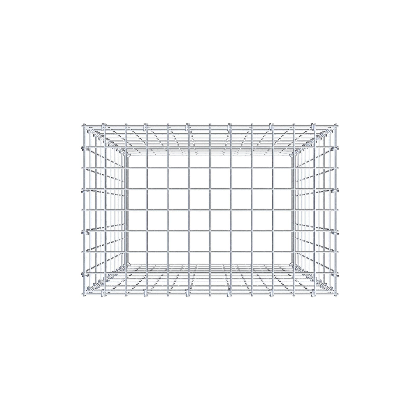 Typ 3 påbyggnadsgabion 100 cm x 60 cm x 40 cm (L x H x D), maskstorlek 5 cm x 10 cm, C-ring