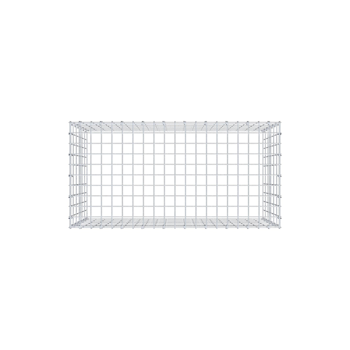 Typ 3 påbyggnadsgabion 100 cm x 60 cm x 50 cm (L x H x D), maskstorlek 5 cm x 10 cm, C-ring
