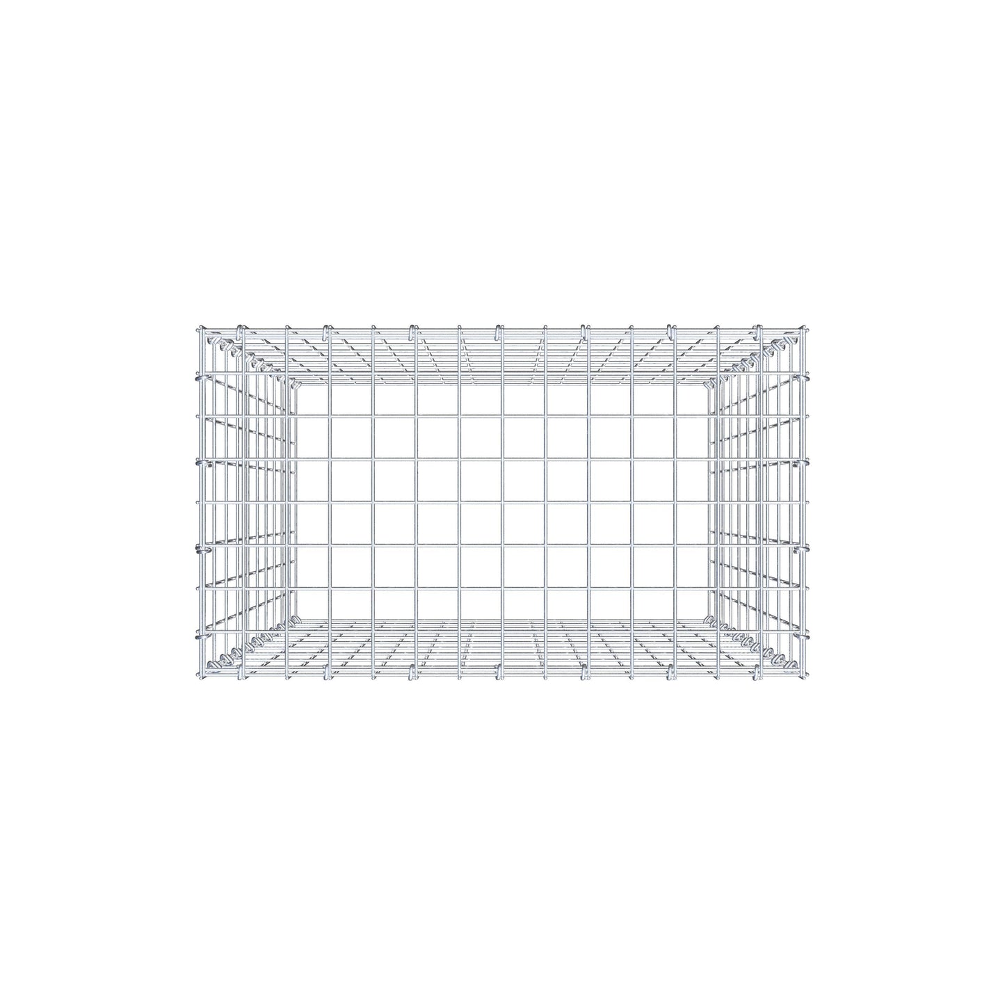 Mounted gabion type 3 100 cm x 70 cm x 40 cm (L x H x D), mesh size 5 cm x 10 cm, C-ring