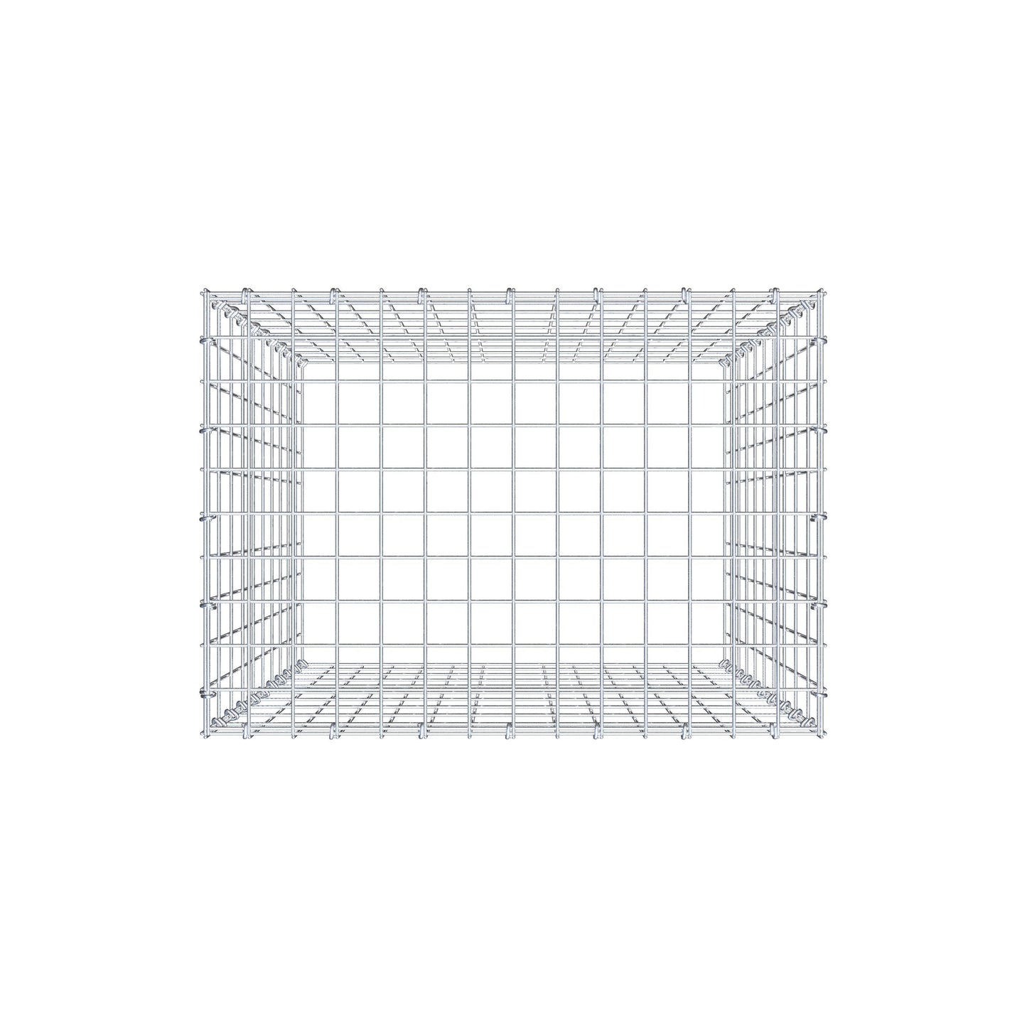 Monteret gabion type 3 100 cm x 70 cm x 50 cm (L x H x D), maskestørrelse 5 cm x 10 cm, C-ring