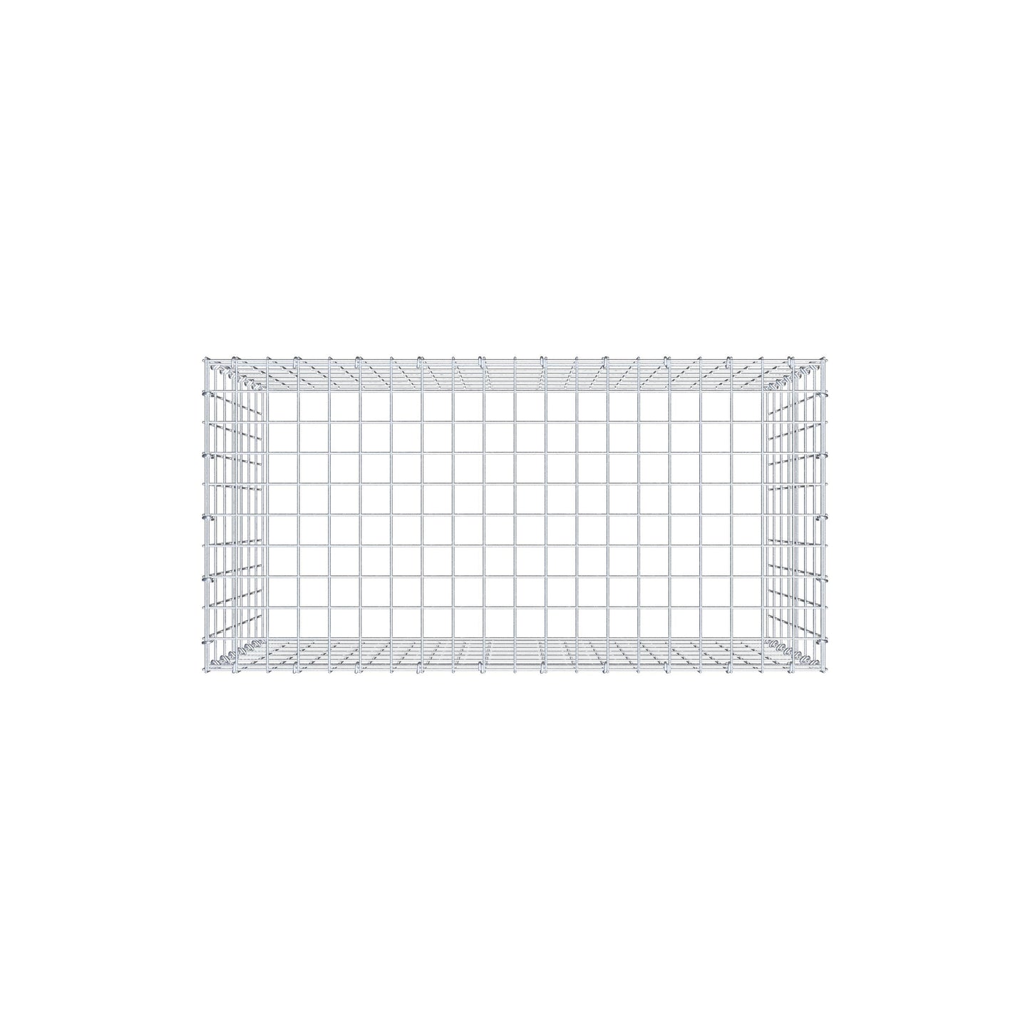 Monteret gabion type 3 100 cm x 70 cm x 50 cm (L x H x D), maskestørrelse 5 cm x 10 cm, C-ring