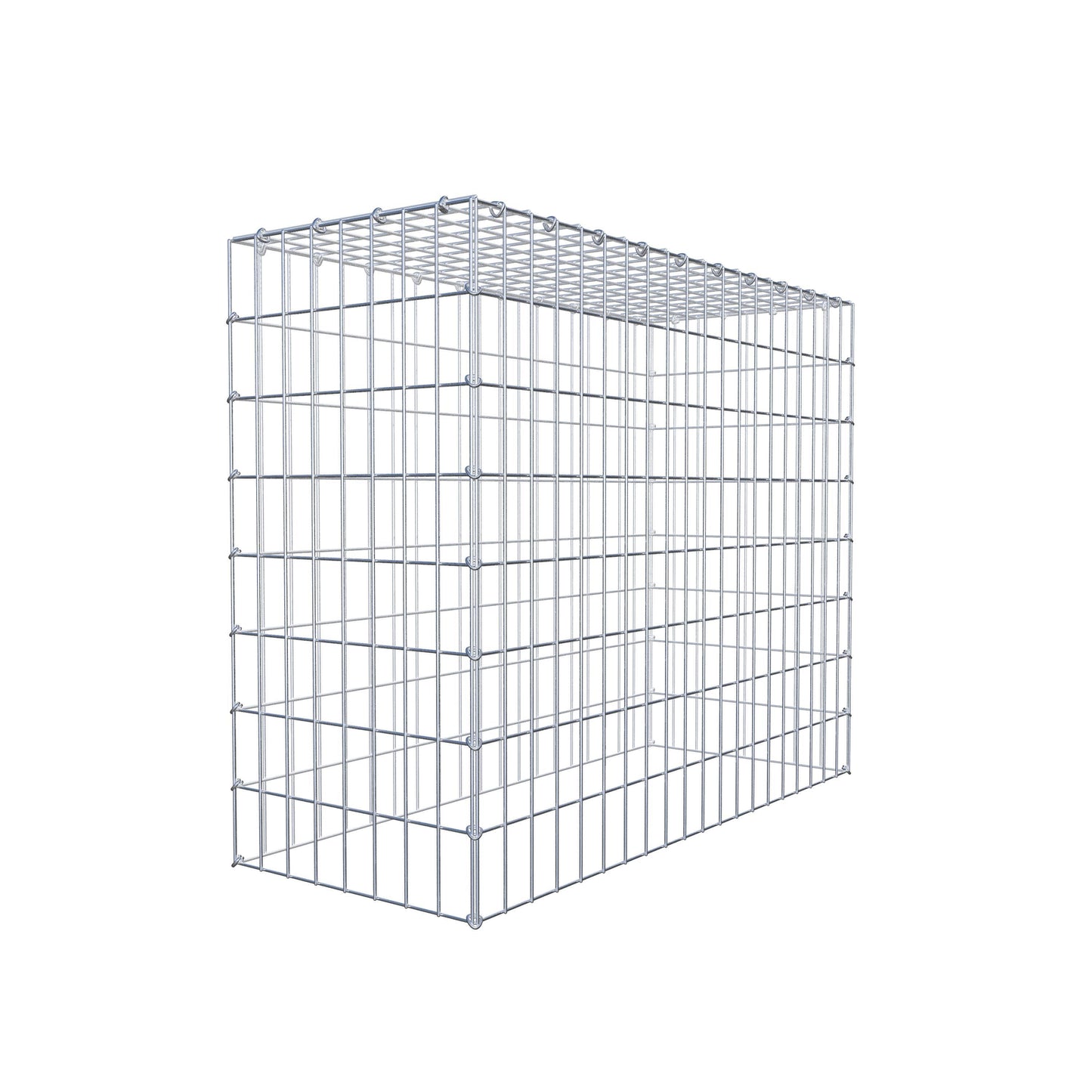 Typ 3 påbyggnadsgabion 100 cm x 80 cm x 40 cm (L x H x D), maskstorlek 5 cm x 10 cm, C-ring
