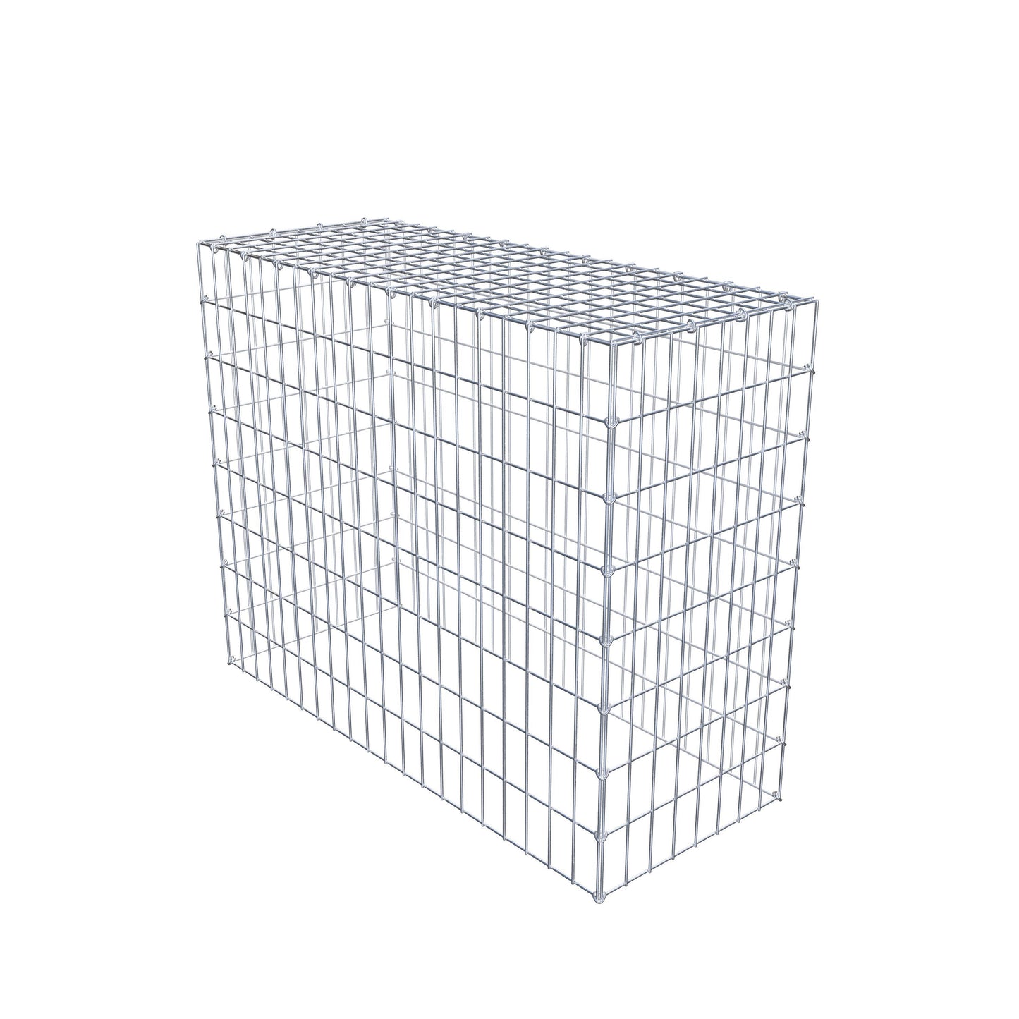 Typ 3 påbyggnadsgabion 100 cm x 80 cm x 40 cm (L x H x D), maskstorlek 5 cm x 10 cm, C-ring