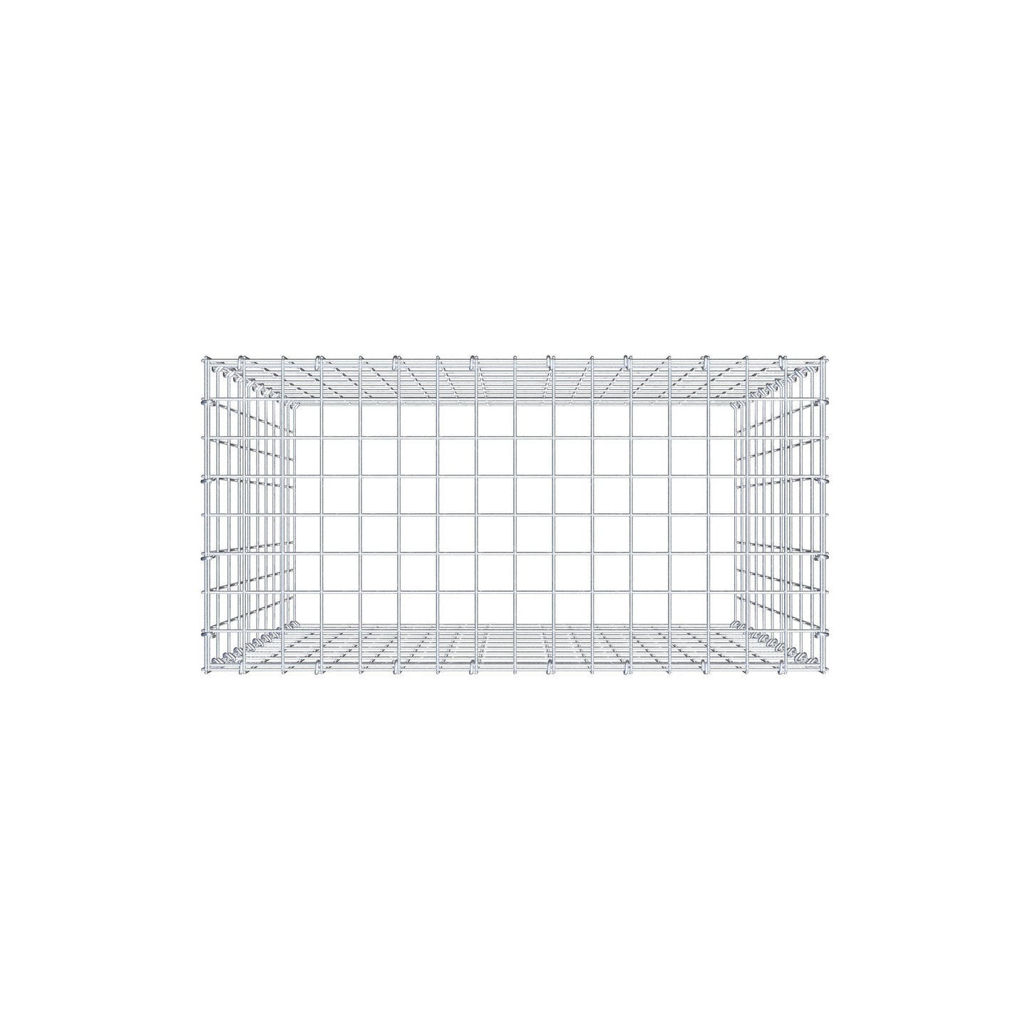 Typ 3 påbyggnadsgabion 100 cm x 80 cm x 40 cm (L x H x D), maskstorlek 5 cm x 10 cm, C-ring