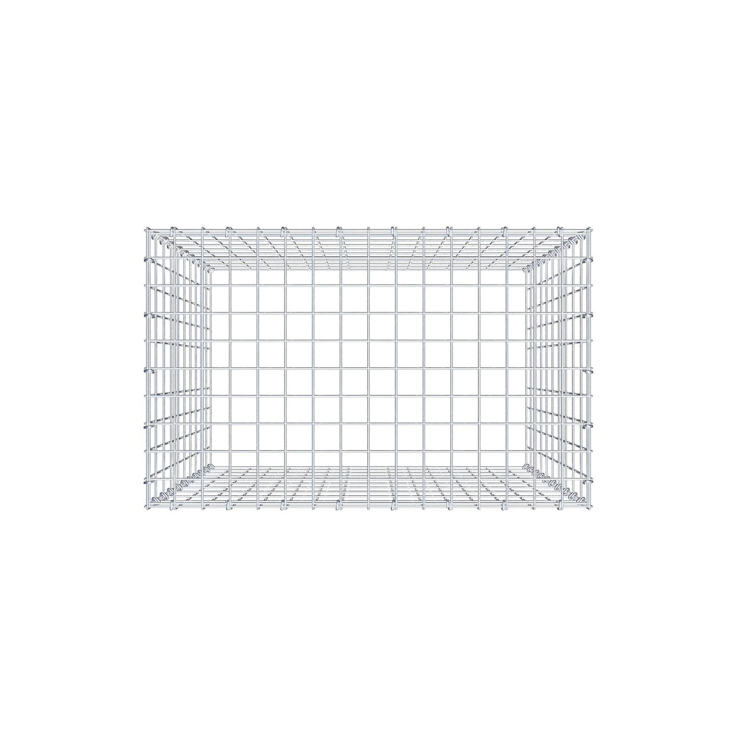Mounted gabion type 3 100 cm x 80 cm x 50 cm (L x H x D), mesh size 5 cm x 10 cm, C-ring
