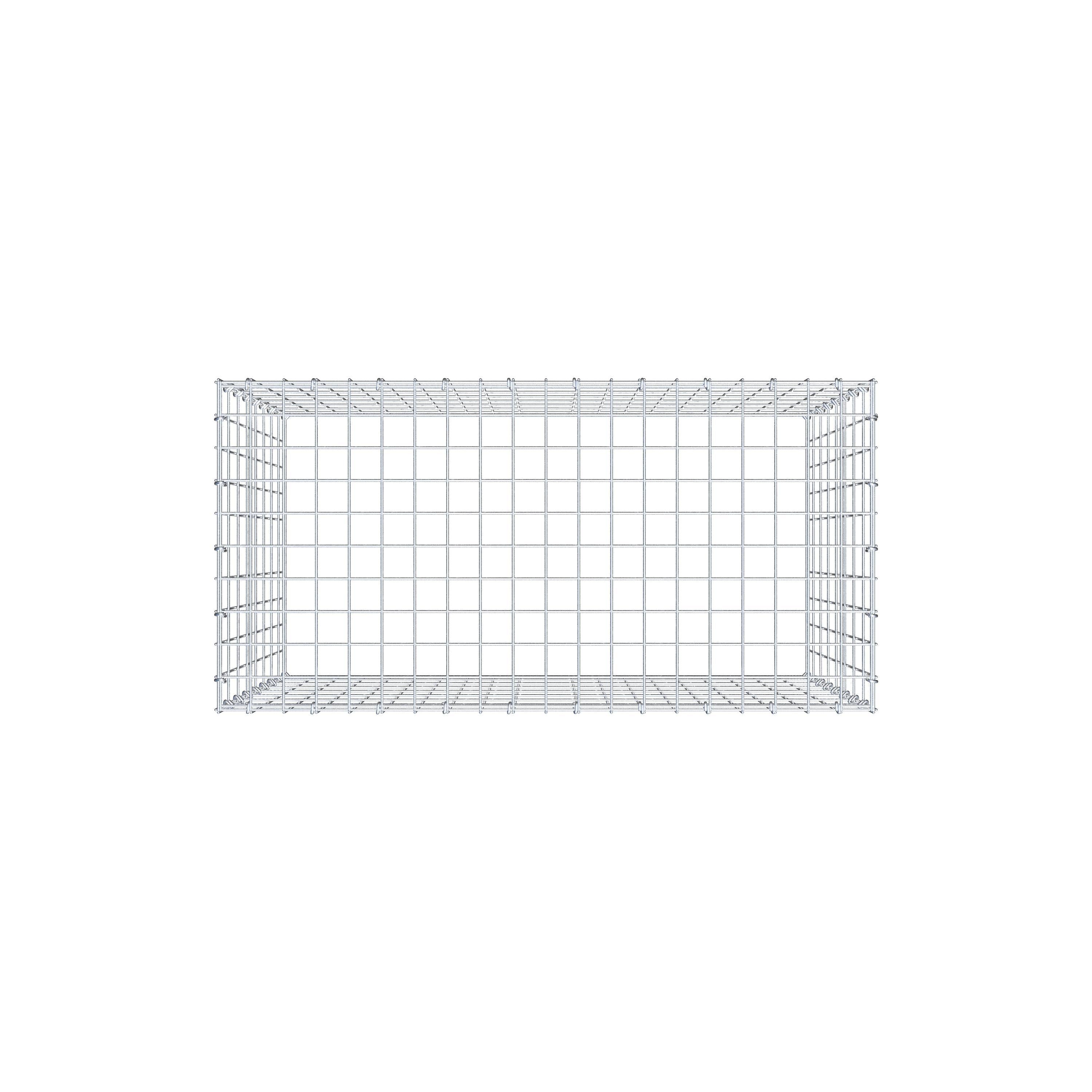 Monteret gabion type 3 100 cm x 80 cm x 50 cm (L x H x D), maskestørrelse 5 cm x 10 cm, C-ring