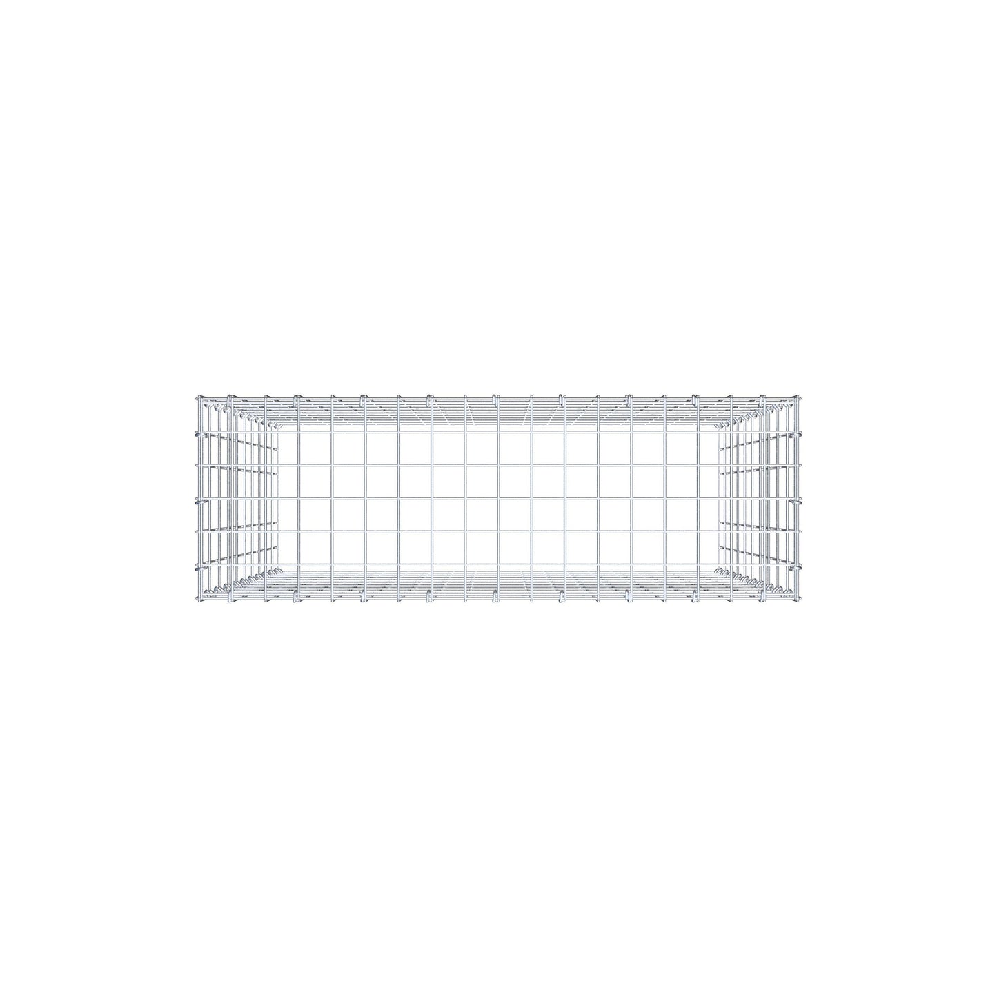Typ 3 påbyggnadsgabion 100 cm x 90 cm x 30 cm (L x H x D), maskstorlek 5 cm x 10 cm, C-ring