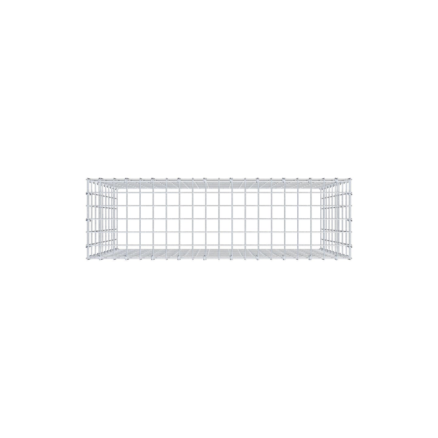 Typ 3 påbyggnadsgabion 100 cm x 90 cm x 30 cm (L x H x D), maskstorlek 5 cm x 10 cm, C-ring