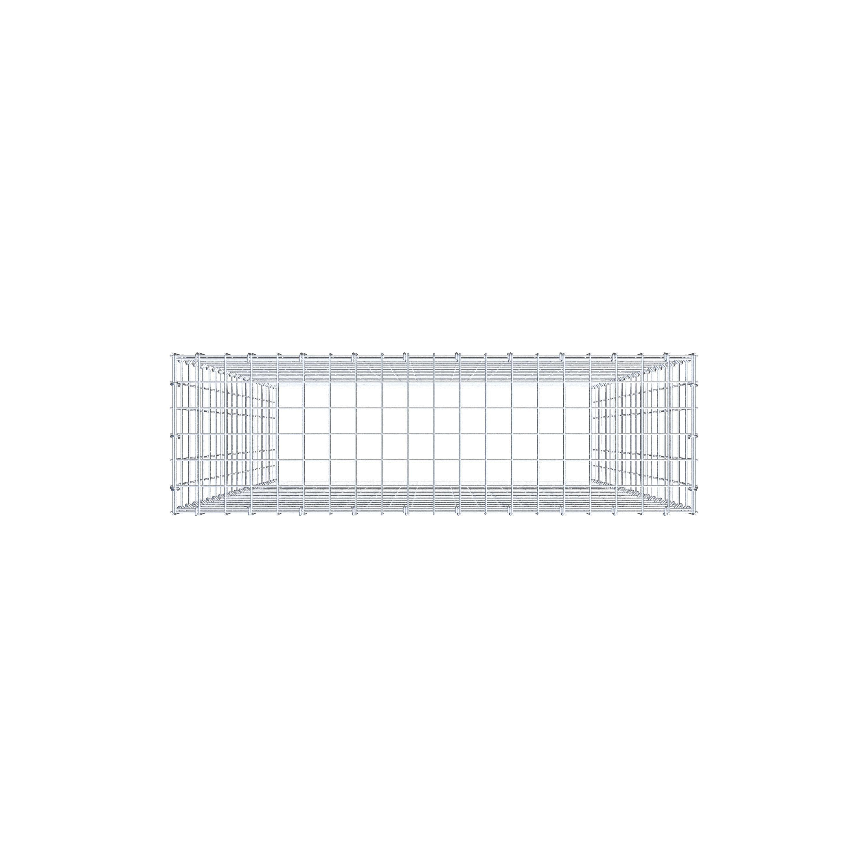 Mounted gabion type 3 200 cm x 100 cm x 30 cm (L x H x D), mesh size 5 cm x 10 cm, C-ring