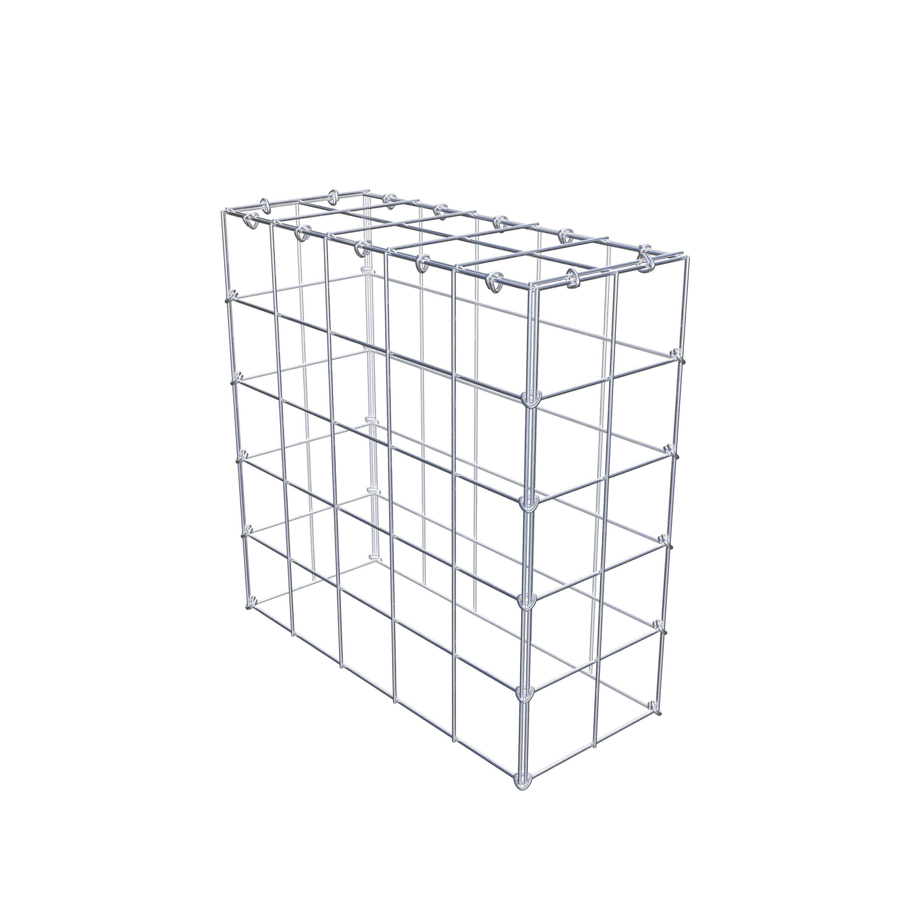 Mounted gabion type 3 50 cm x 50 cm x 20 cm (L x H x D), mesh size 10 cm x 10 cm, C-ring