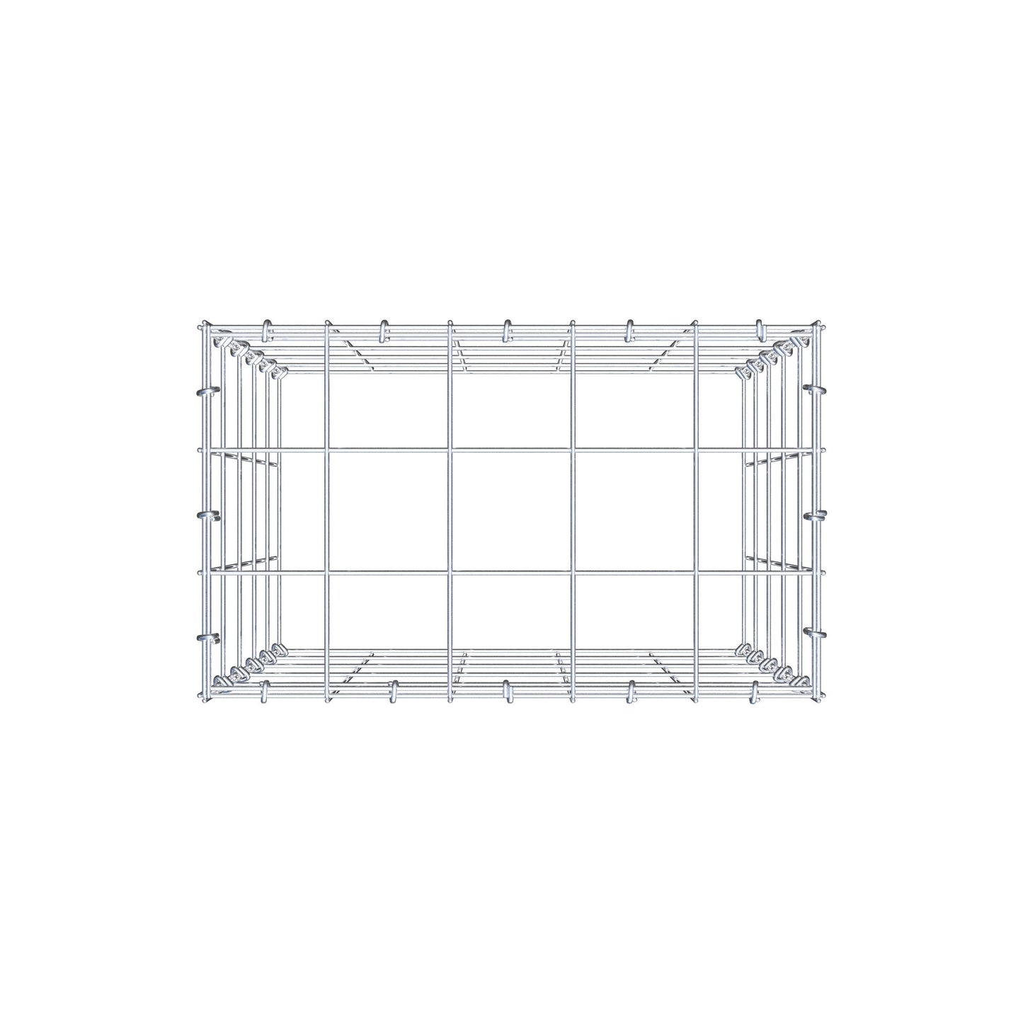 Mounted gabion type 3 50 cm x 50 cm x 30 cm (L x H x D), mesh size 10 cm x 10 cm, C-ring