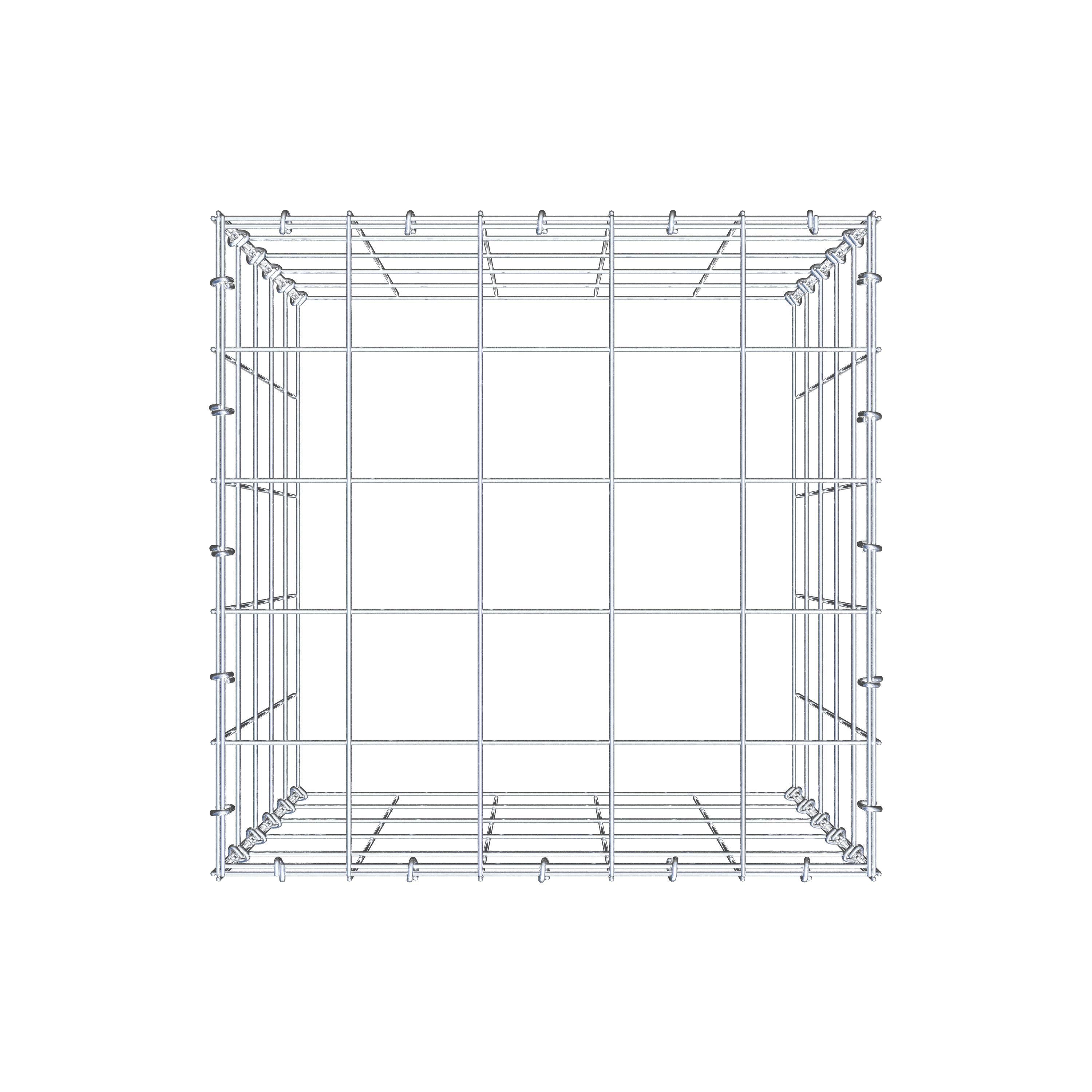 Mounted gabion type 3 50 cm x 50 cm x 50 cm (L x H x D), mesh size 10 cm x 10 cm, C-ring