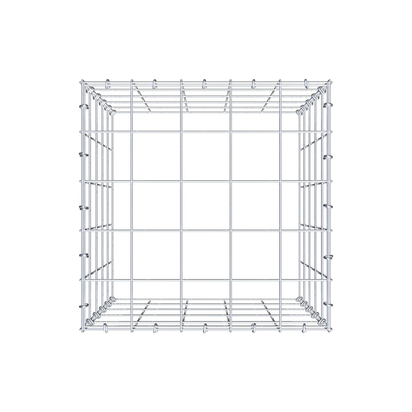 Monteret gabion type 3 50 cm x 50 cm x 50 cm (L x H x D), maskestørrelse 10 cm x 10 cm, C-ring