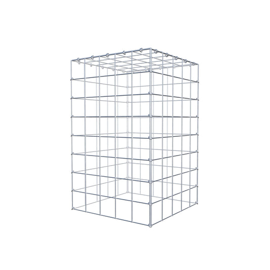 Mounted gabion type 3 80 cm x 50 cm x 50 cm (L x H x D), mesh size 10 cm x 10 cm, C-ring