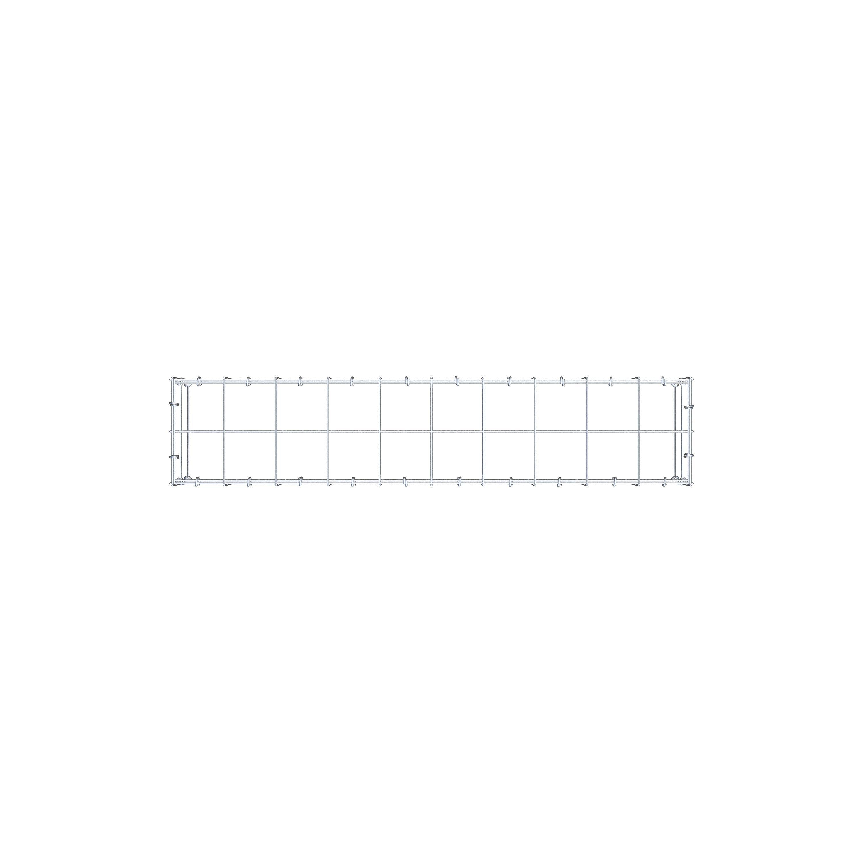 Gabião Tipo 3 100 cm x 20 cm x 20 cm (C x A x P), malhagem 10 cm x 10 cm, anel C