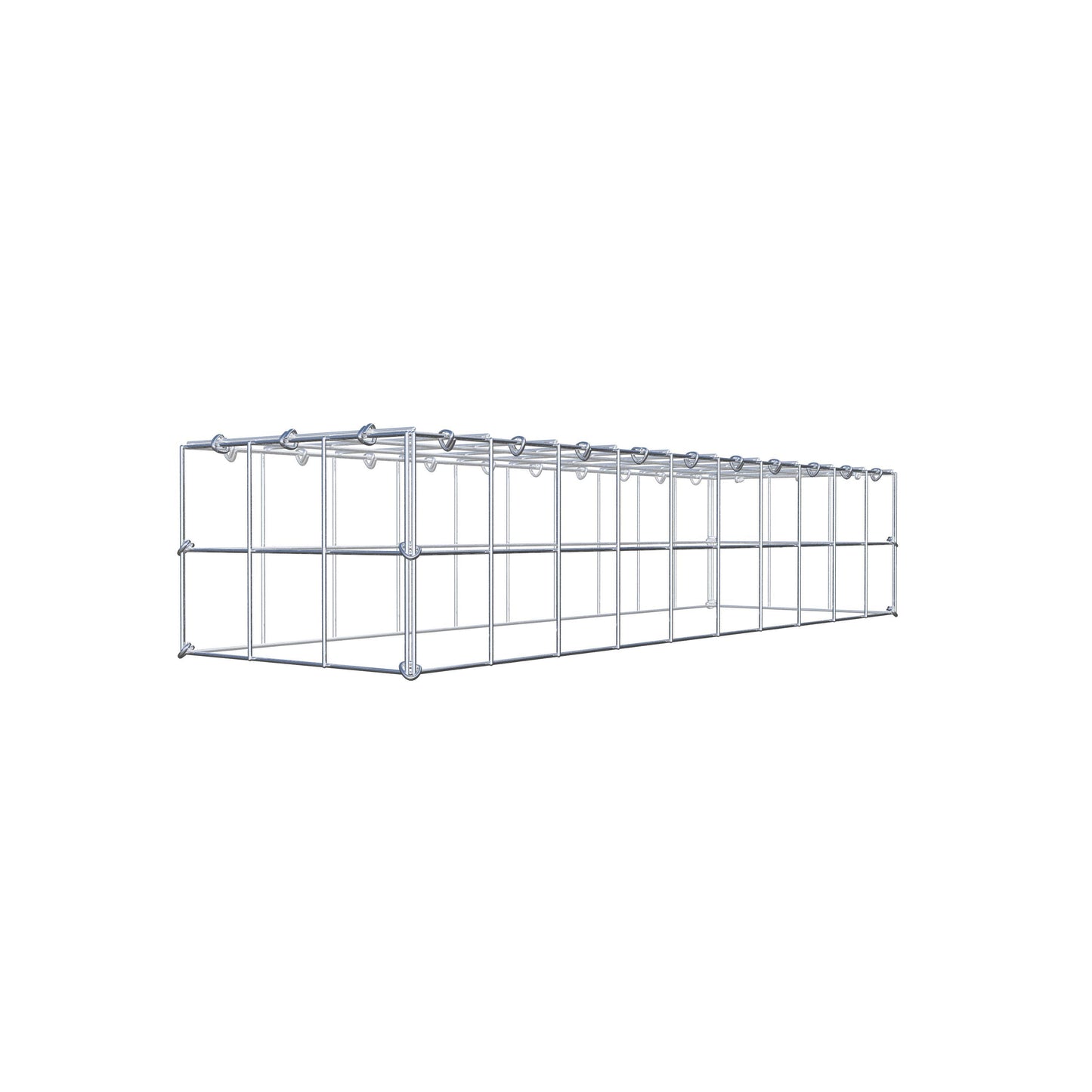 Typ 3 påbyggnadsgabion 100 cm x 20 cm x 30 cm (L x H x D), maskstorlek 10 cm x 10 cm, C-ring