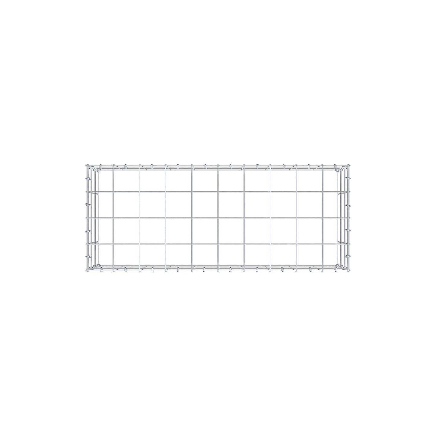 Typ 3 påbyggnadsgabion 100 cm x 30 cm x 40 cm (L x H x D), maskstorlek 10 cm x 10 cm, C-ring