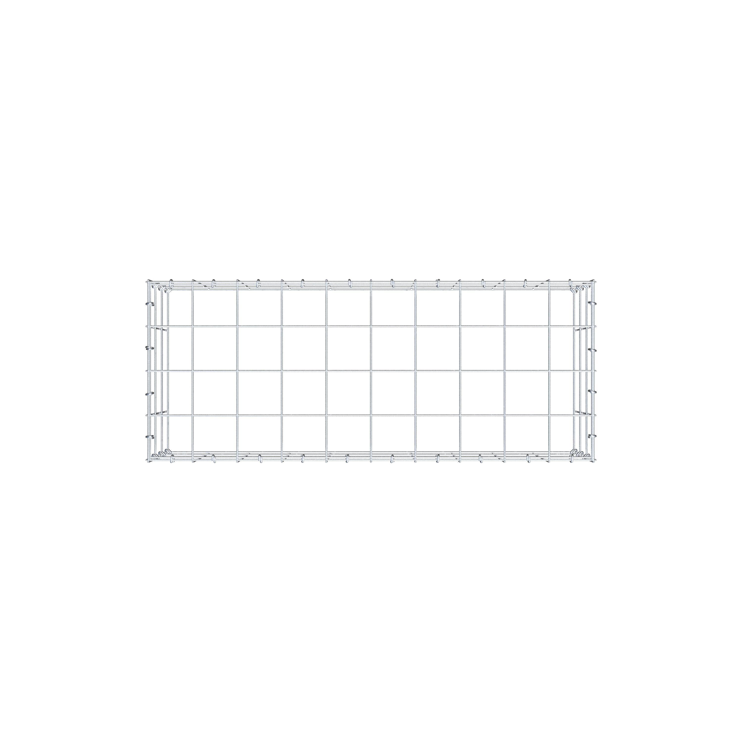 Mounted gabion type 3 100 cm x 30 cm x 40 cm (L x H x D), mesh size 10 cm x 10 cm, C-ring