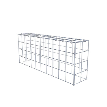 Typ 3 påbyggnadsgabion 100 cm x 40 cm x 20 cm (L x H x D), maskstorlek 10 cm x 10 cm, C-ring