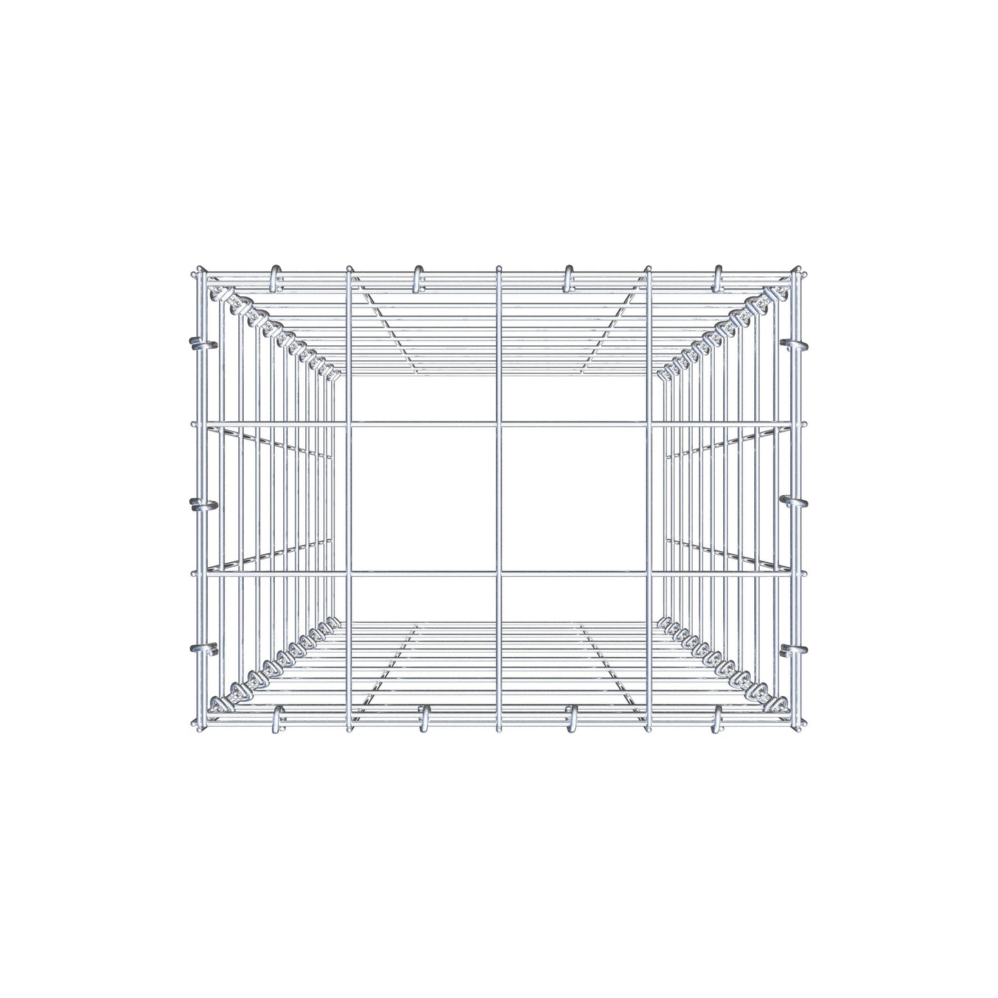 Typ 3 påbyggnadsgabion 100 cm x 40 cm x 30 cm (L x H x D), maskstorlek 10 cm x 10 cm, C-ring