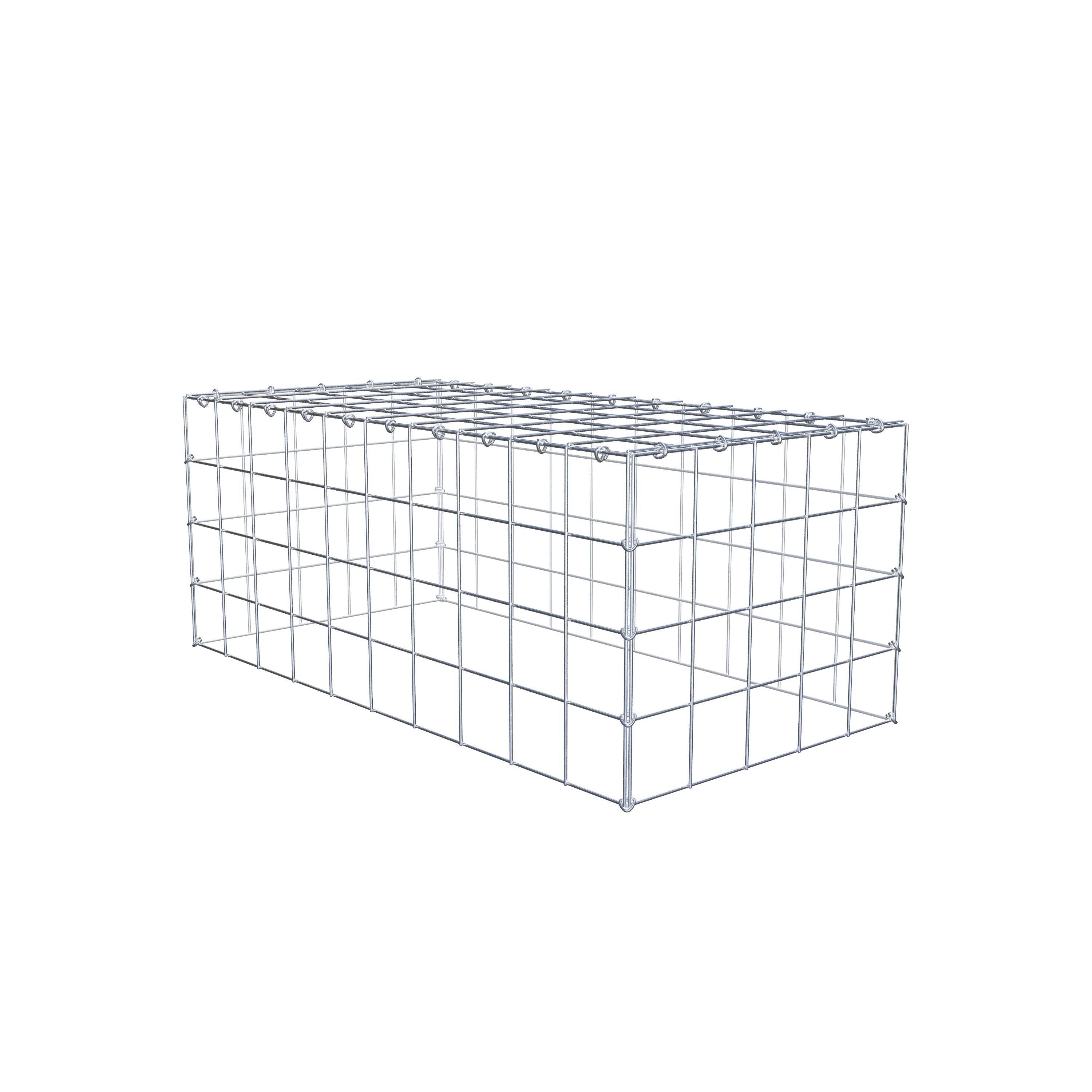 Mounted gabion type 3 100 cm x 40 cm x 50 cm (L x H x D), mesh size 10 cm x 10 cm, C-ring