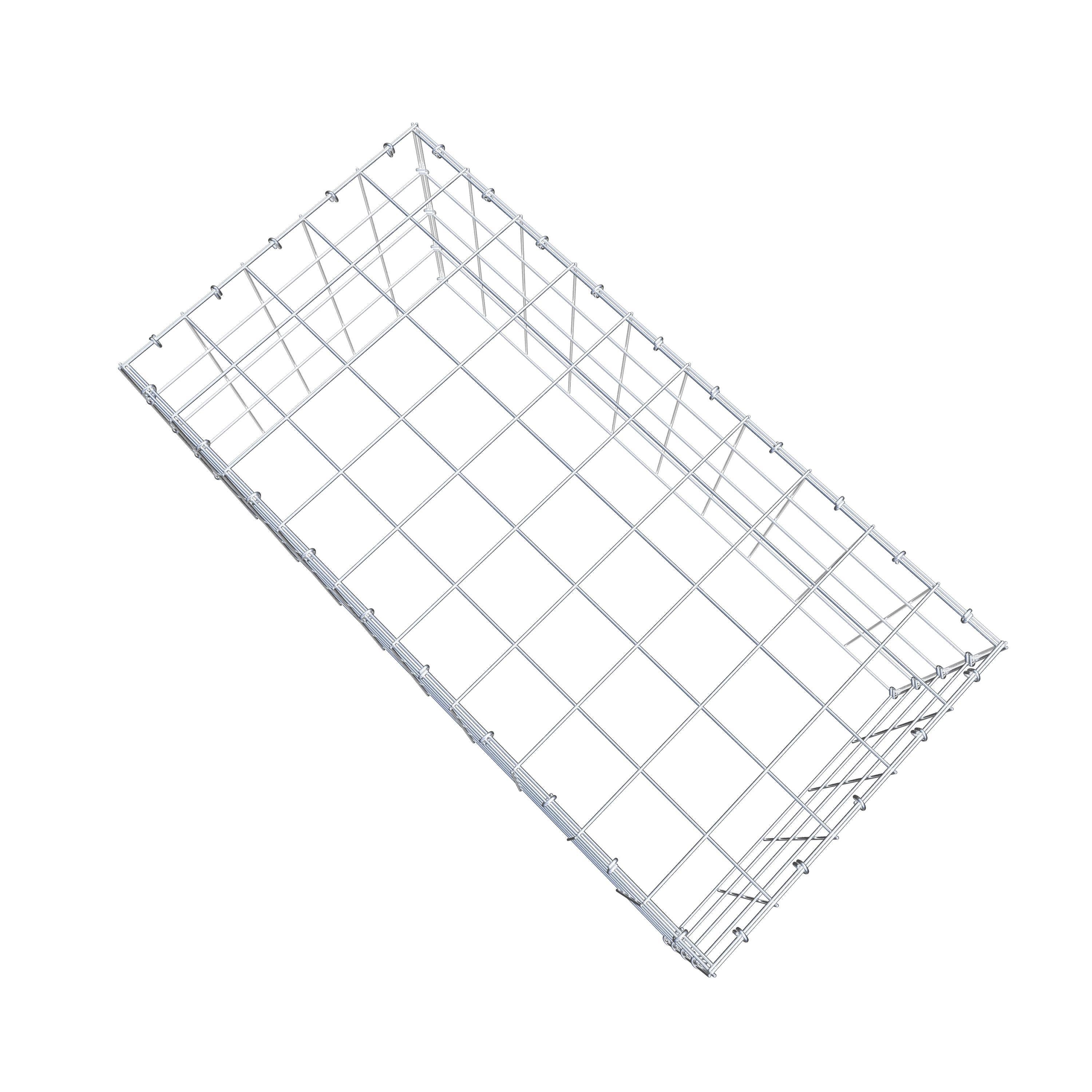 Mounted gabion type 3 100 cm x 40 cm x 50 cm (L x H x D), mesh size 10 cm x 10 cm, C-ring