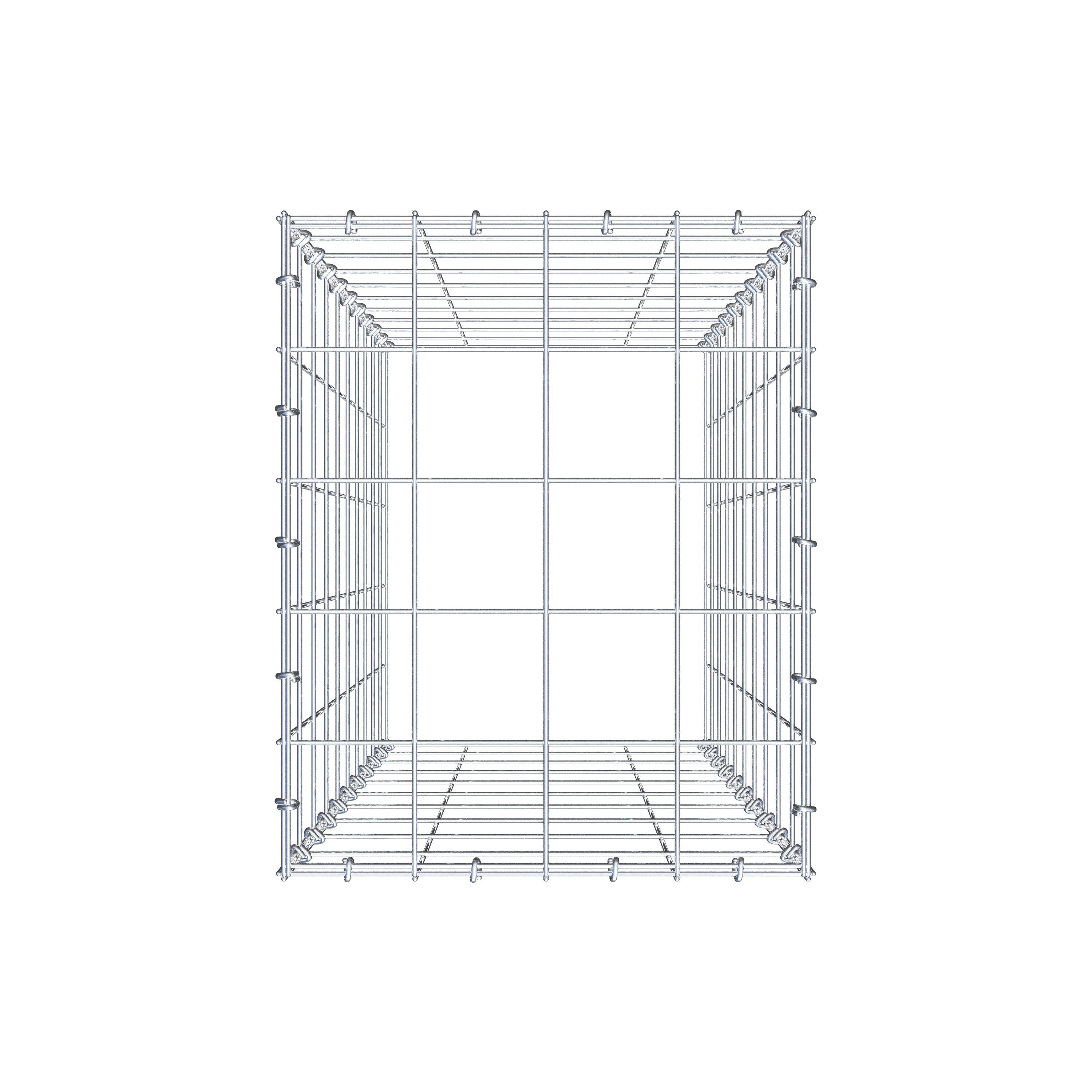 Mounted gabion type 3 100 cm x 40 cm x 50 cm (L x H x D), mesh size 10 cm x 10 cm, C-ring