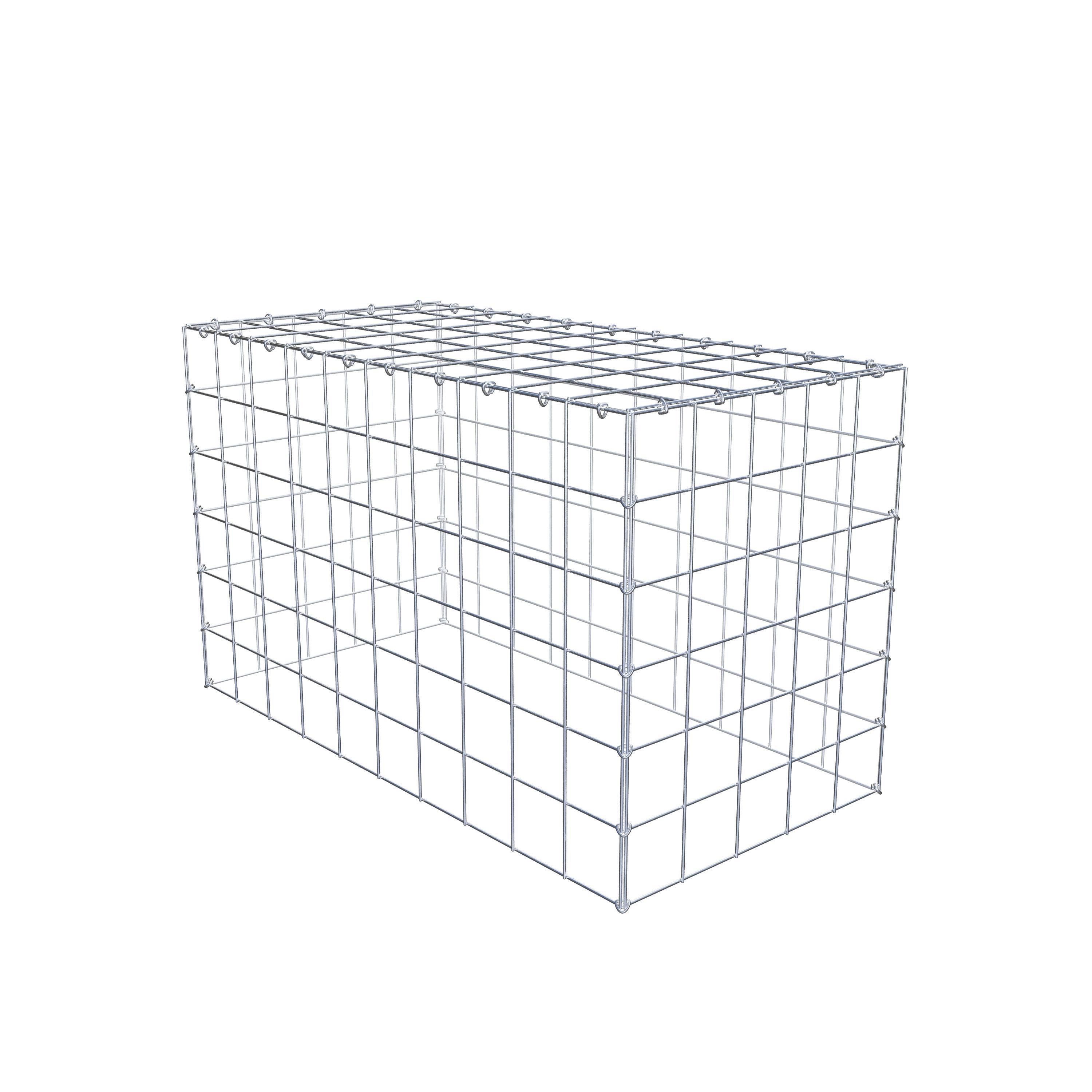 Monteret gabion type 3 100 cm x 60 cm x 50 cm (L x H x D), maskestørrelse 10 cm x 10 cm, C-ring