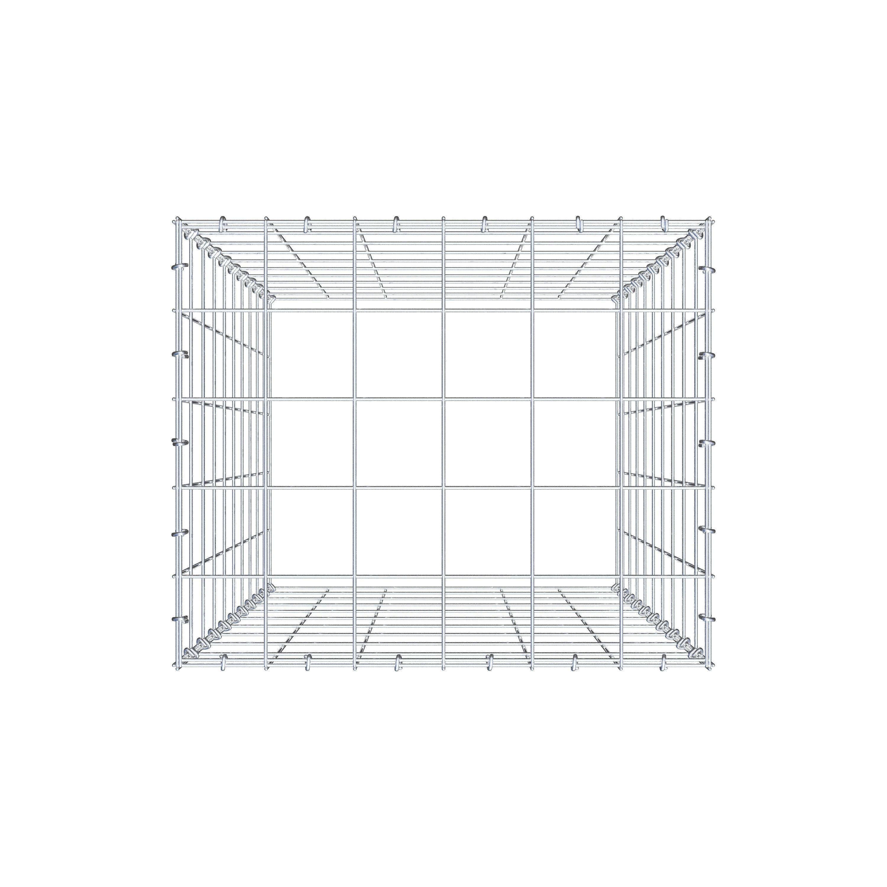 Gabião Tipo 3 100 cm x 60 cm x 50 cm (C x A x P), malhagem 10 cm x 10 cm, anel C