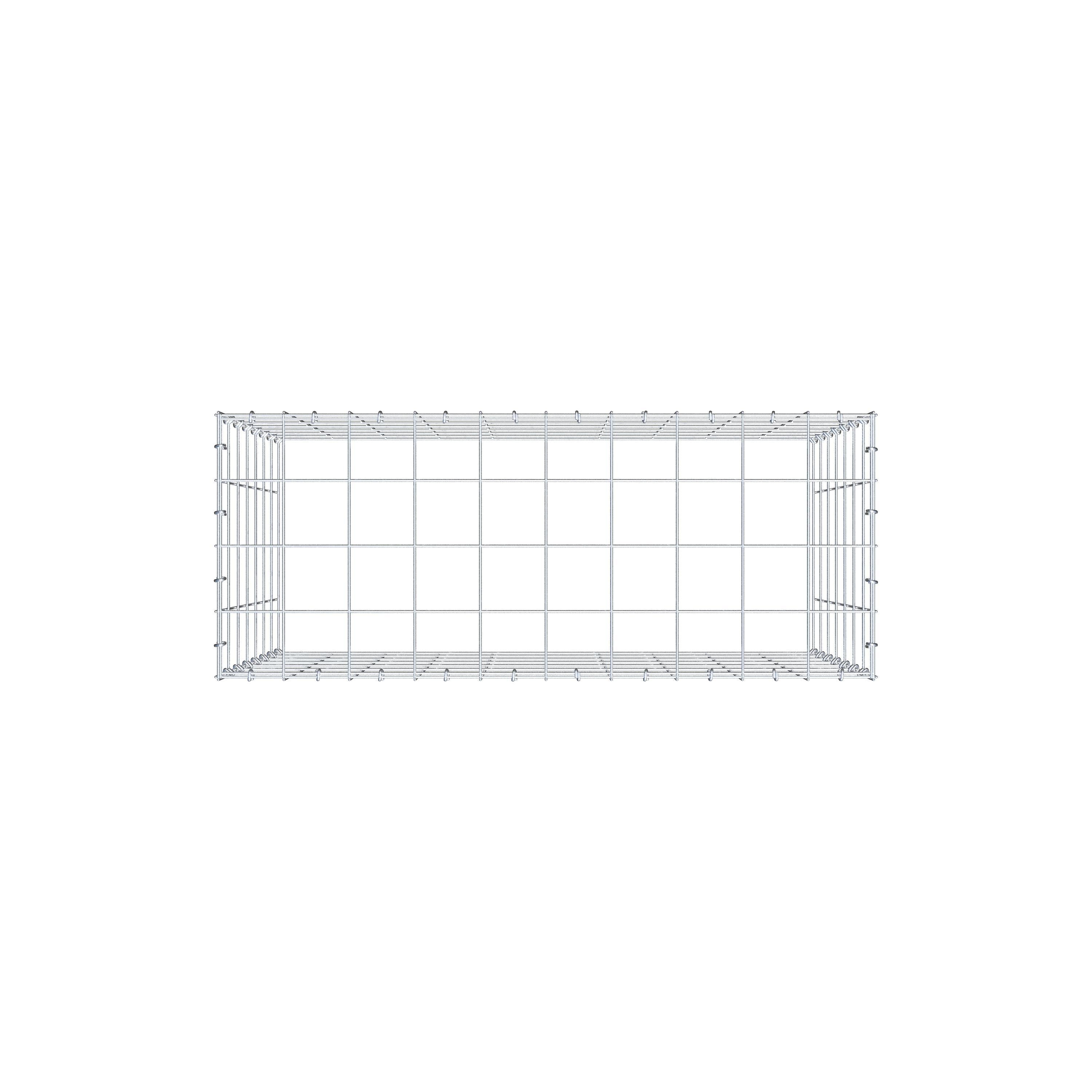 Anbaugabione Typ 3 100 cm x 70 cm x 40 cm (L x H x T), Maschenweite 10 cm x 10 cm, C-Ring